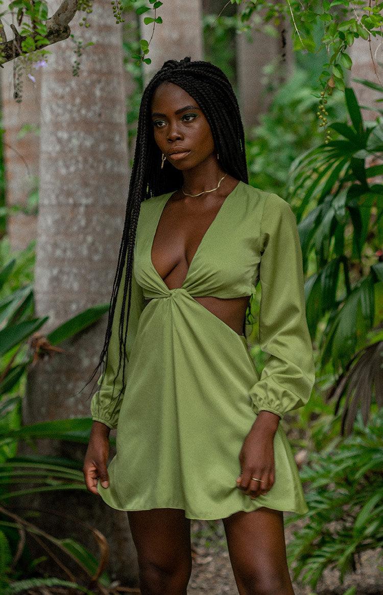 Mars Twist Mini Dress Green Product Image