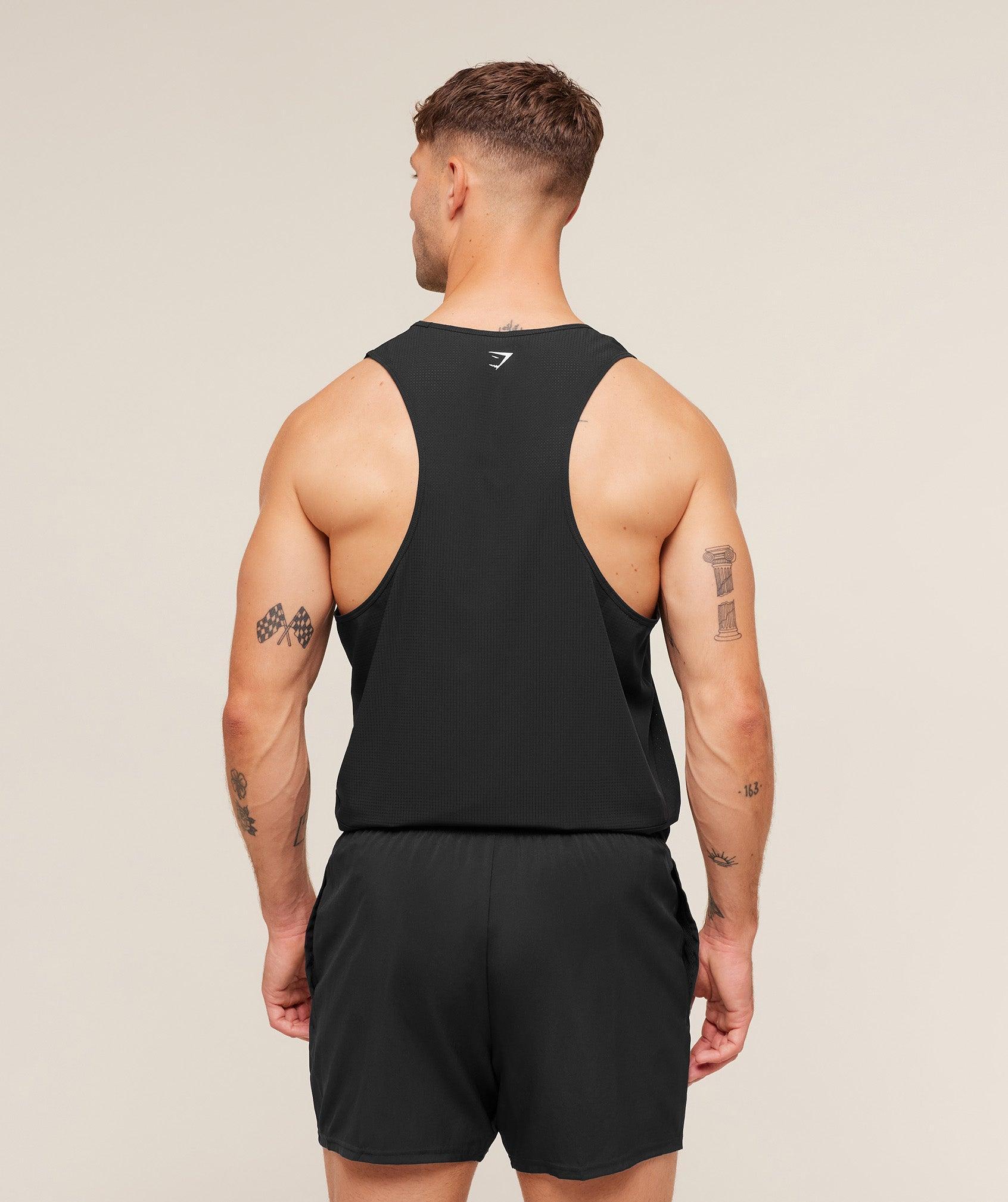 Gymshark Running Tank - Black Male Product Image