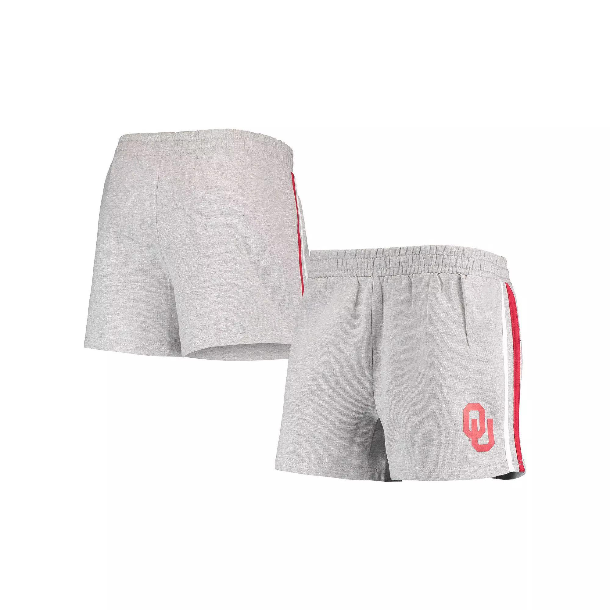 Women's Heathered Gray Oklahoma Sooners Plus Size 2-Stripes Shorts, Size: 2XL, Grey Product Image