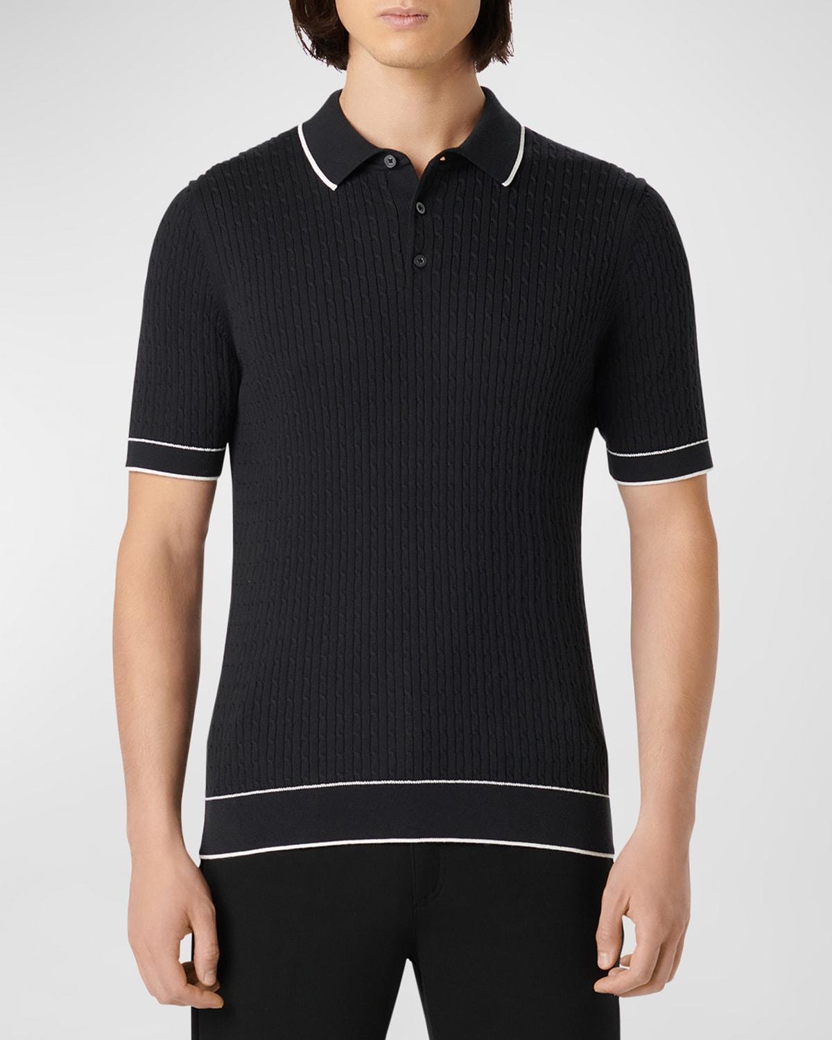 Men's Cable-Knit Polo Sweater Product Image
