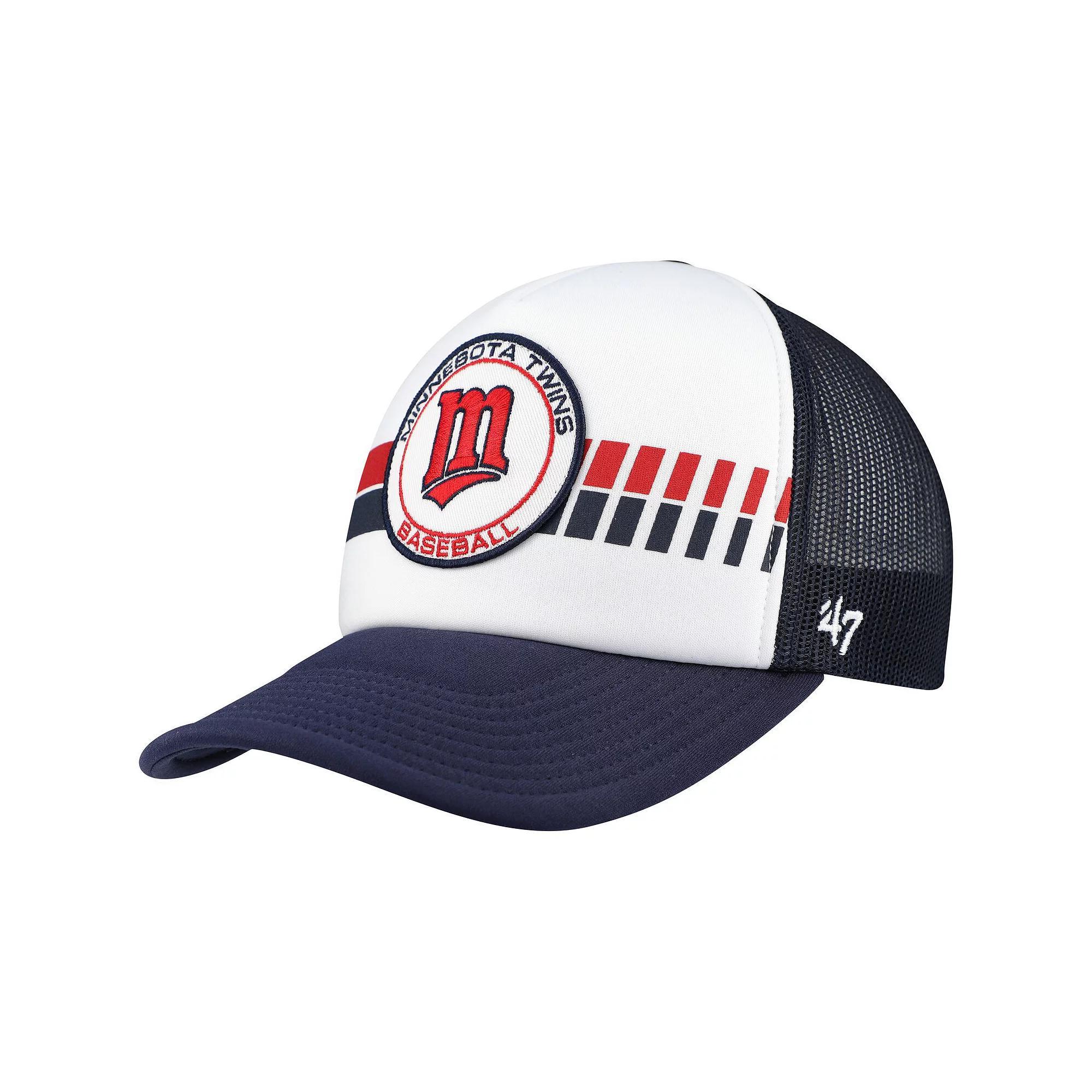 Mens 47 White Minnesota Twins Cooperstown Collection Wax Pack Express Trucker Adjustable Hat, Blue Product Image
