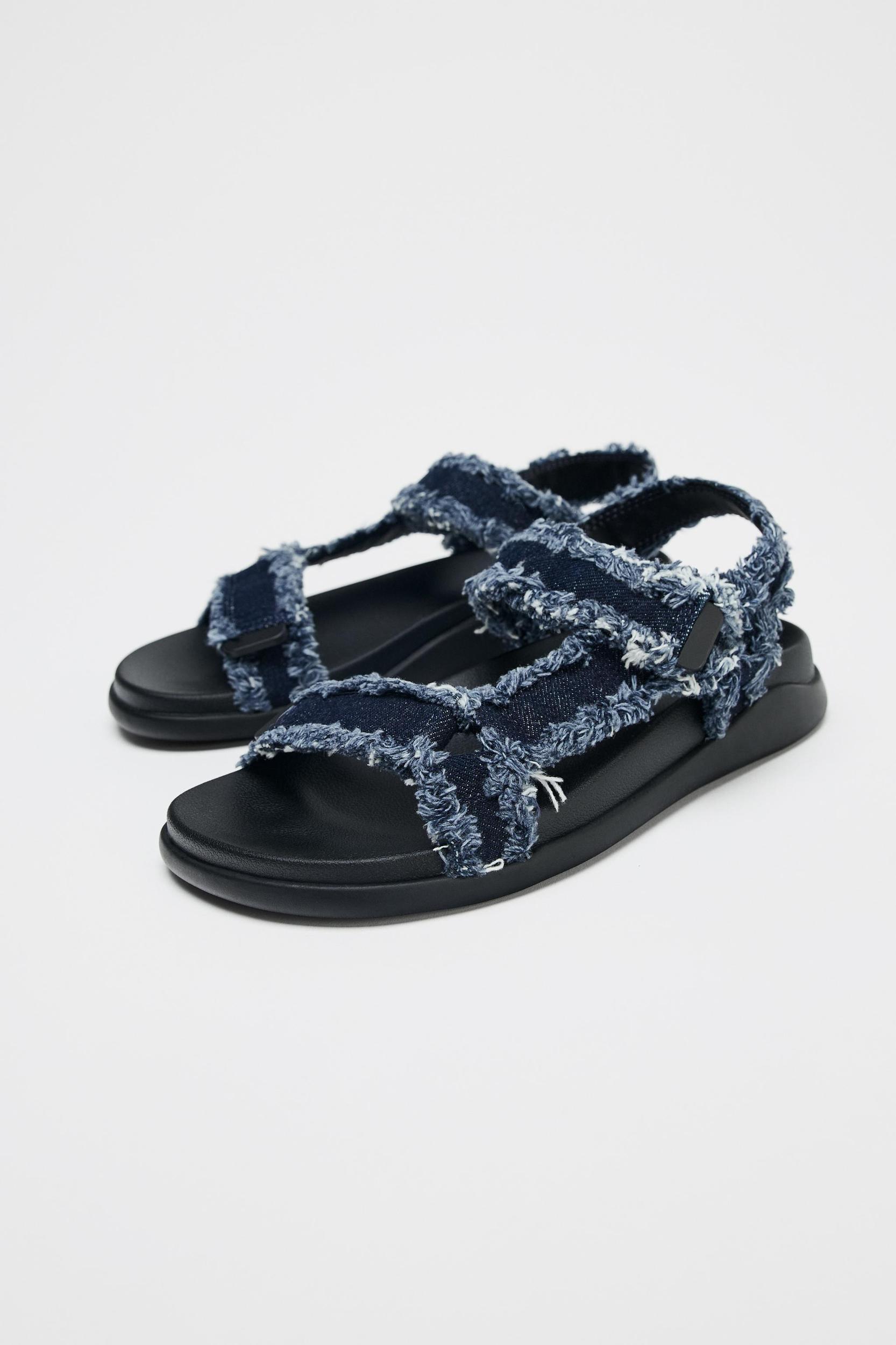 DENIM PLATFORM SANDALS Product Image