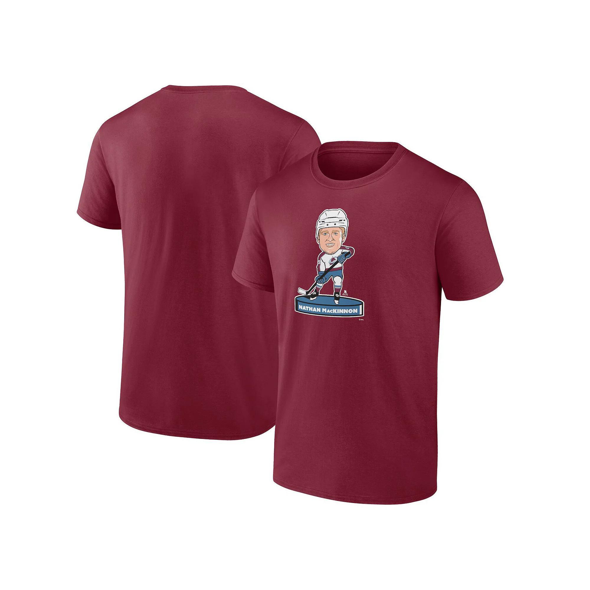 Men's Fanatics Branded Nathan MacKinnon Burgundy Colorado Avalanche Player Bobblehead T-Shirt, Size: 5XL, Med Re Product Image