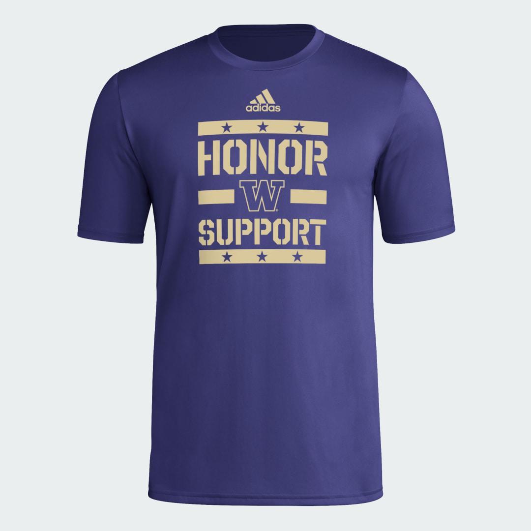 Mens adidas Washington Huskies Honor & Support Pre-Game T-Shirt Product Image