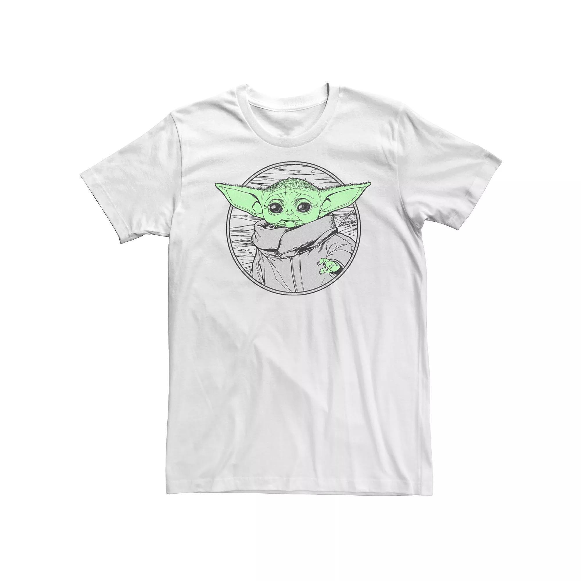 Big & Tall Star Wars: The Mandalorian Grogu The Force Circle Fill Tee, Men's, Size: XL Tall, Grey Heather Product Image