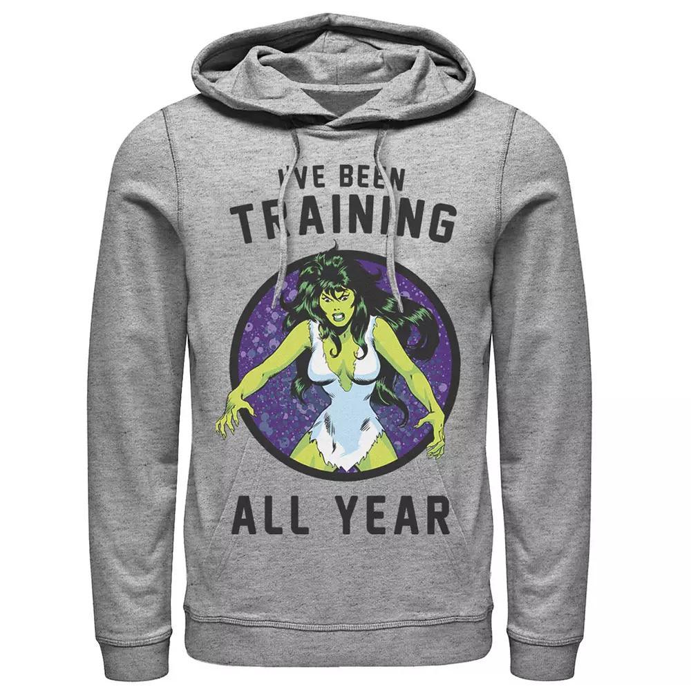 Men's Marvel She-Hulk I've Been Training All Year Hoodie, Size: Medium, Athletic Grey Product Image
