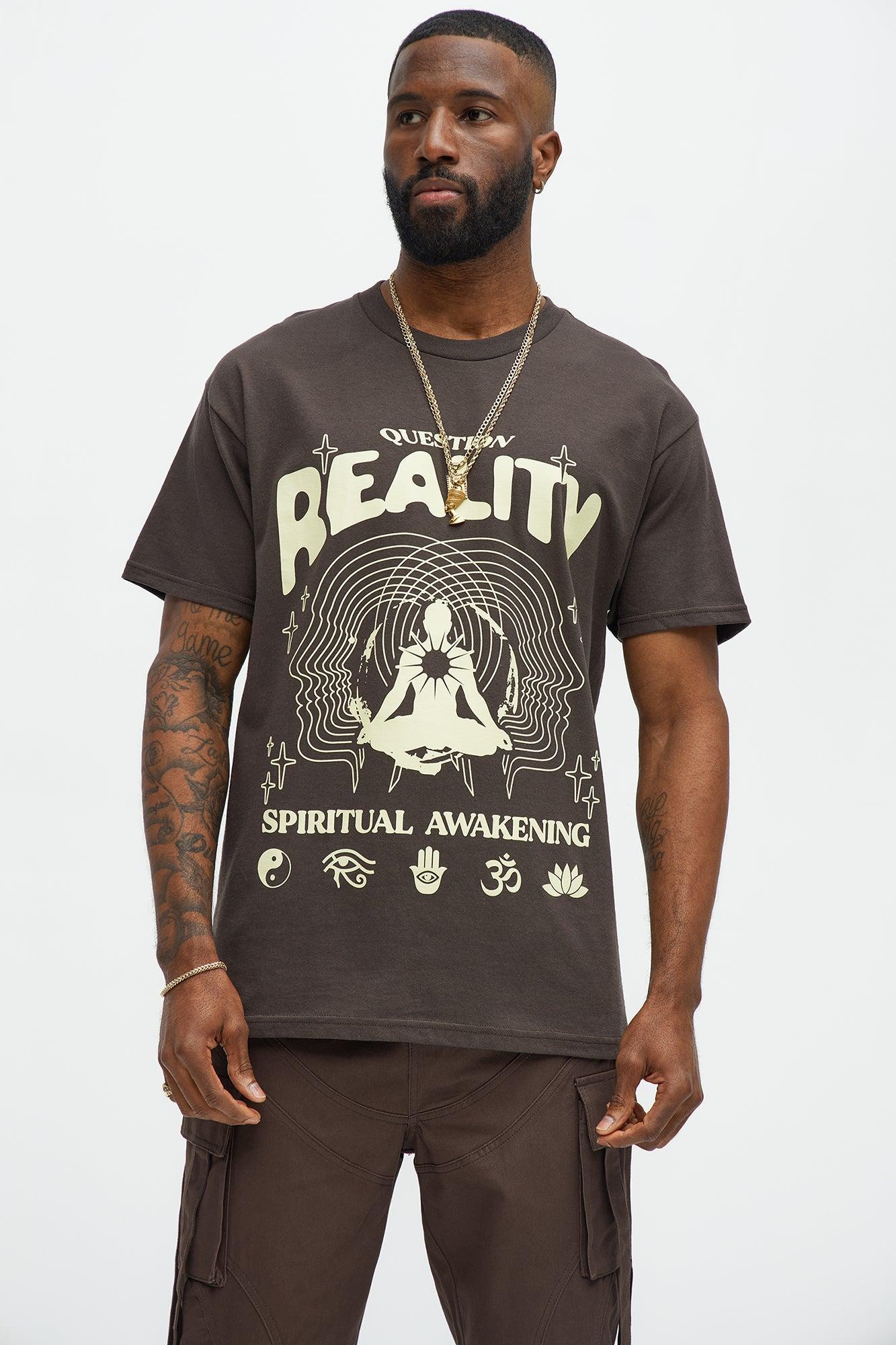 Question Reality Short Sleeve Tee - Brown Product Image