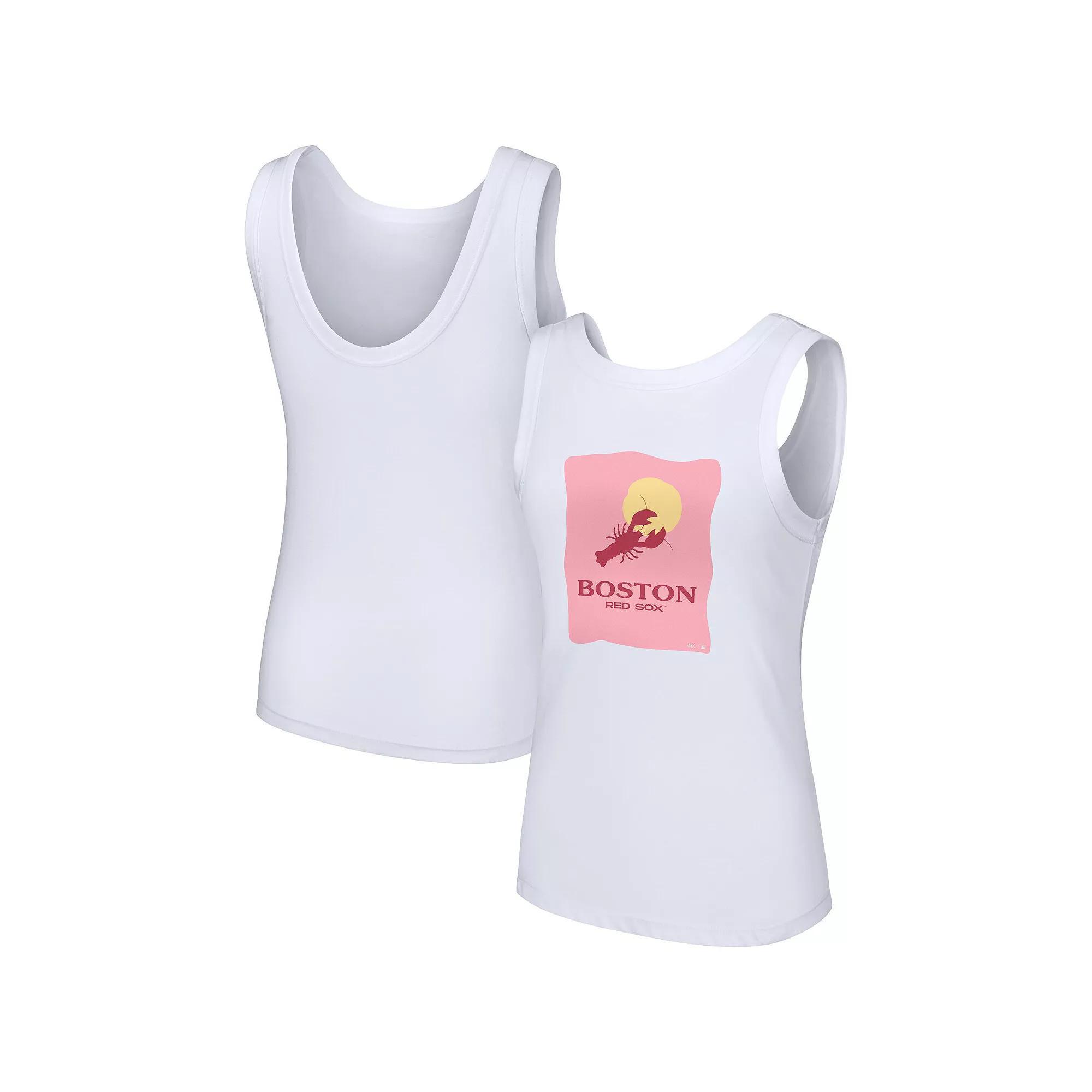 Women's Lusso Style  White Los Angeles Dodgers Lindy Tank Top, Size: Small Product Image