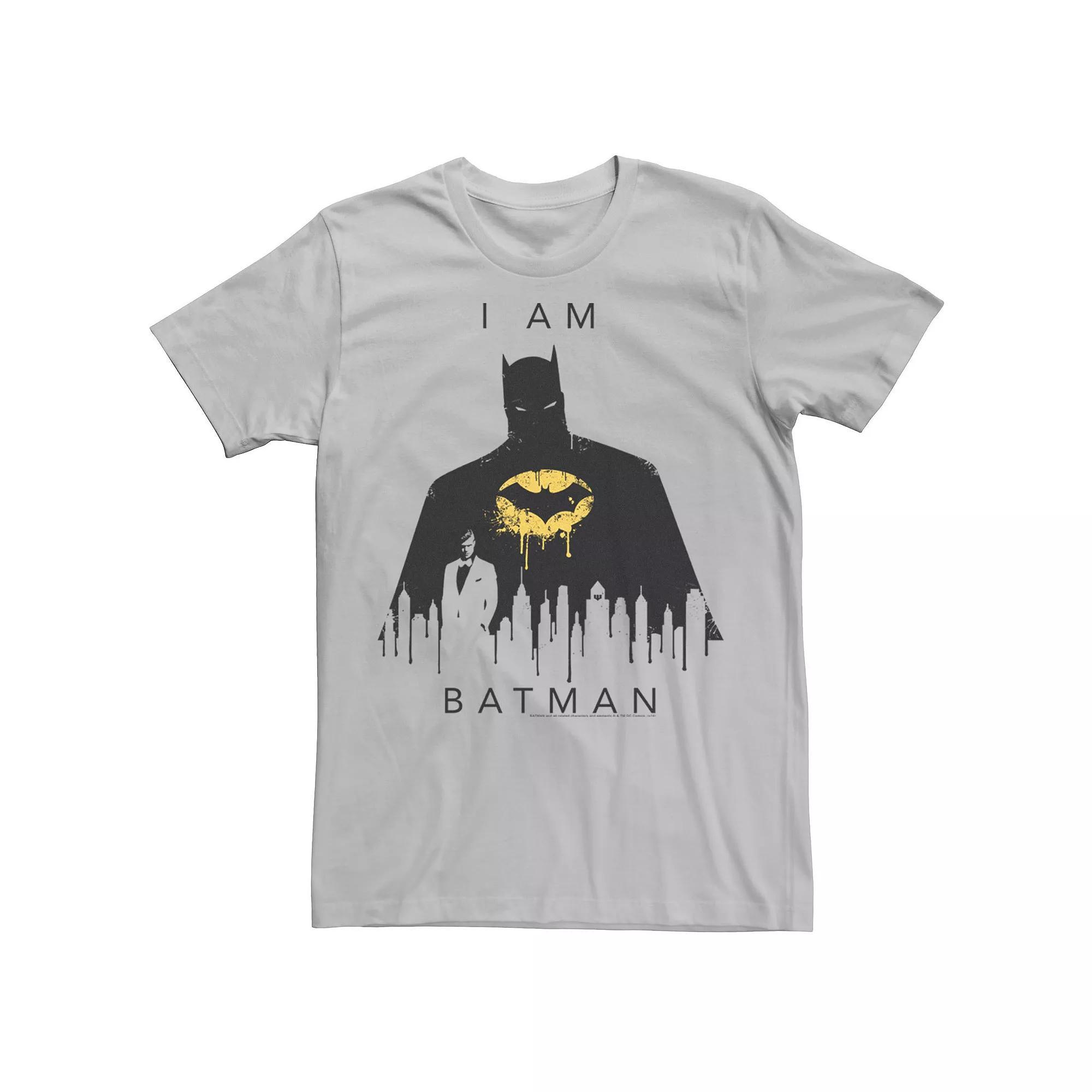 Men's DC Comics I Am Batman Skyline Poster Tee, Size: 3XL, Silver Product Image