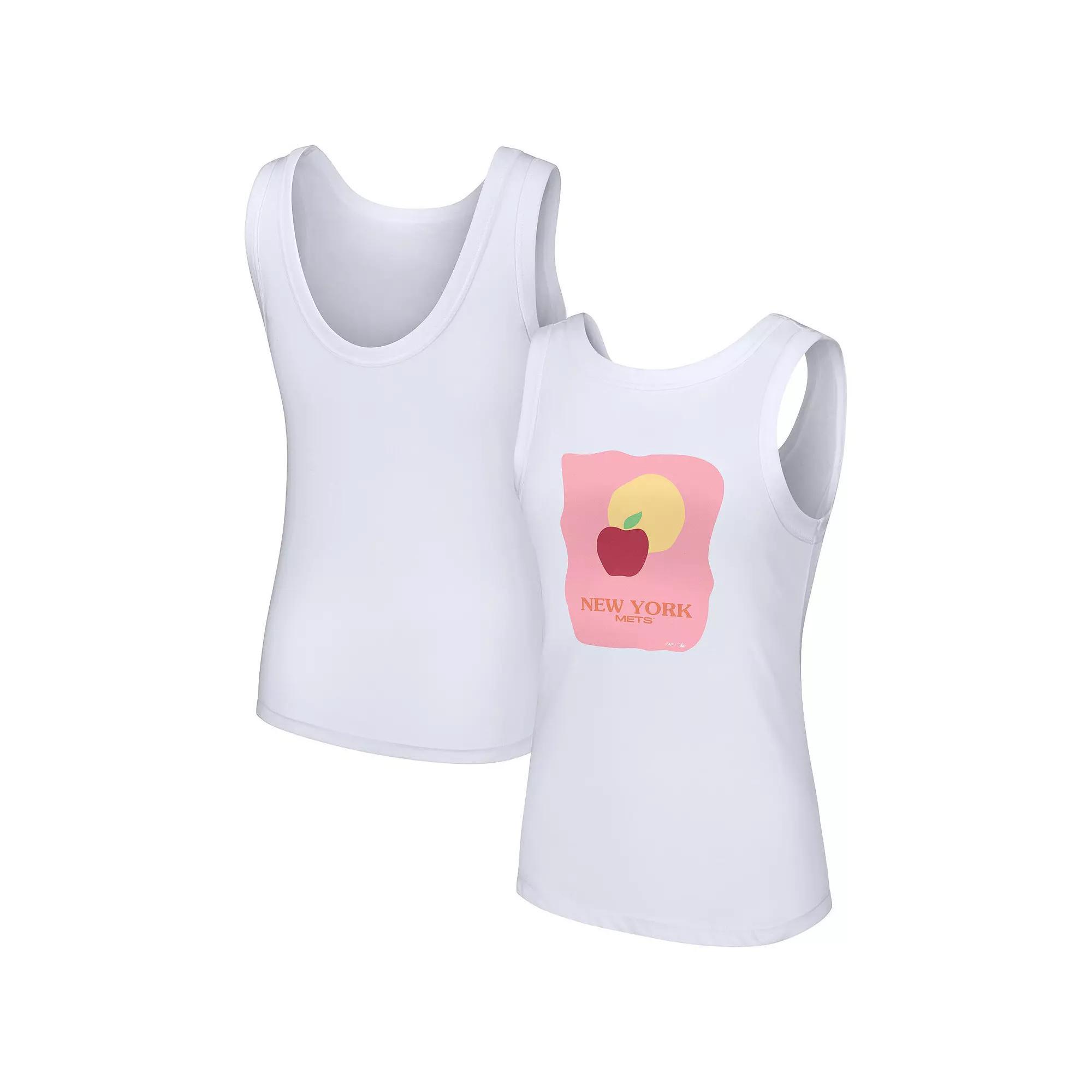 Women's Lusso Style  White New York Mets Lindy Tank Top, Size: Medium Product Image