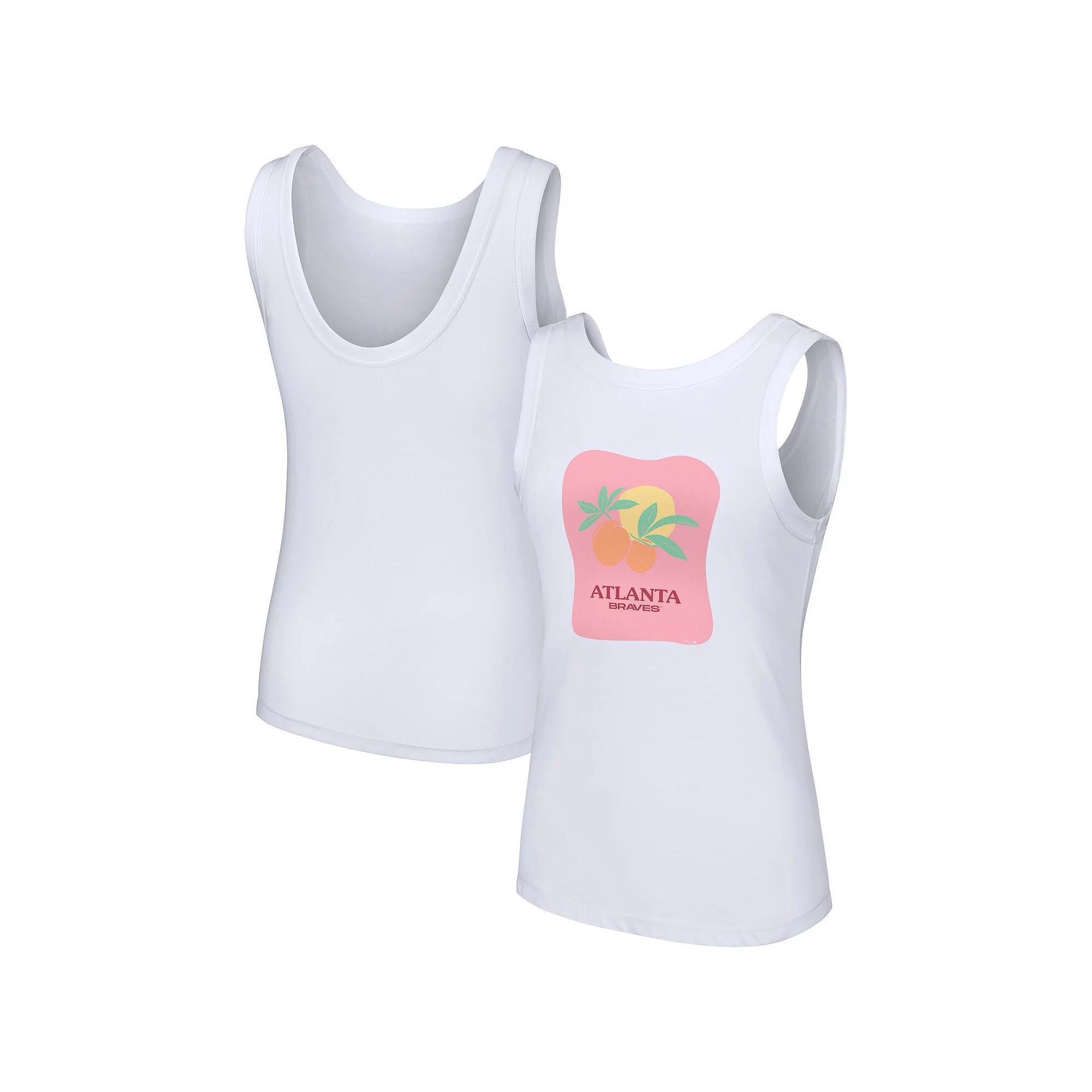 Women's Lusso Style  White Atlanta Braves Lindy Tank Top, Size: Small Product Image