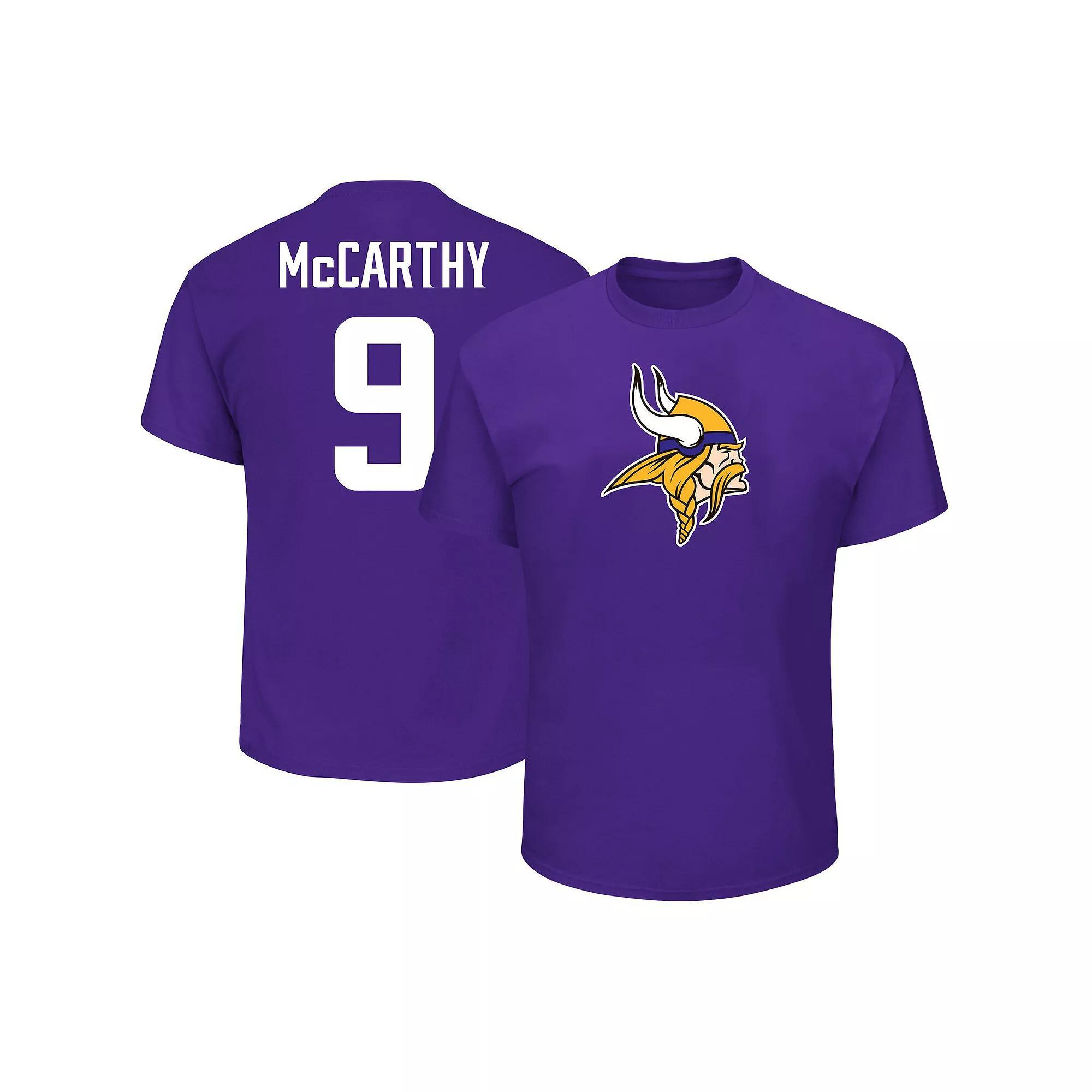 Men's Fanatics J.J. McCarthy Purple Minnesota Vikings 2024 NFL Draft First Round Pick Big & Tall Name & Number T-Shirt, Size: 2XB Product Image