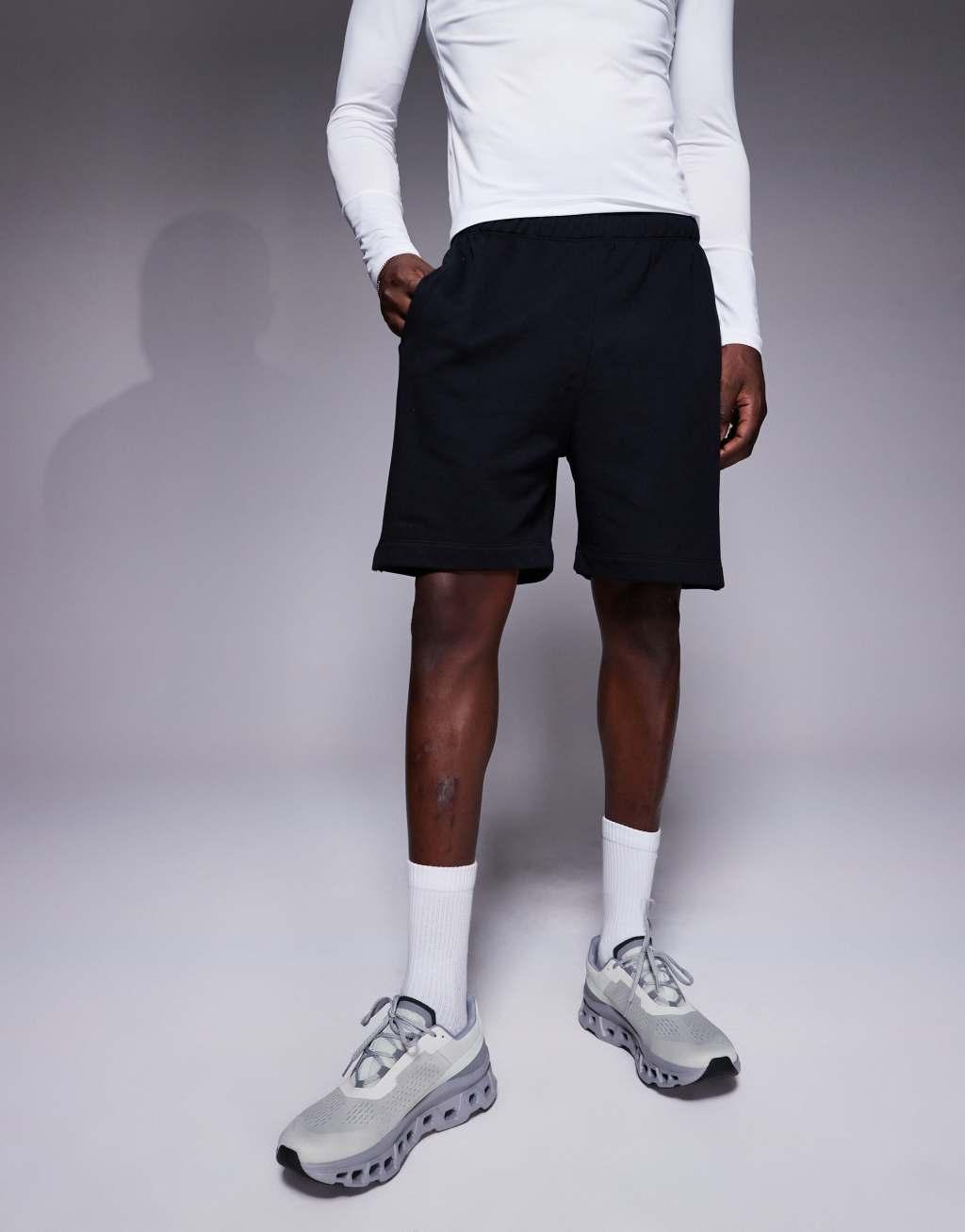 4505 Icon 7 inch quick dry heavyweight training sweat shorts in black  Product Image