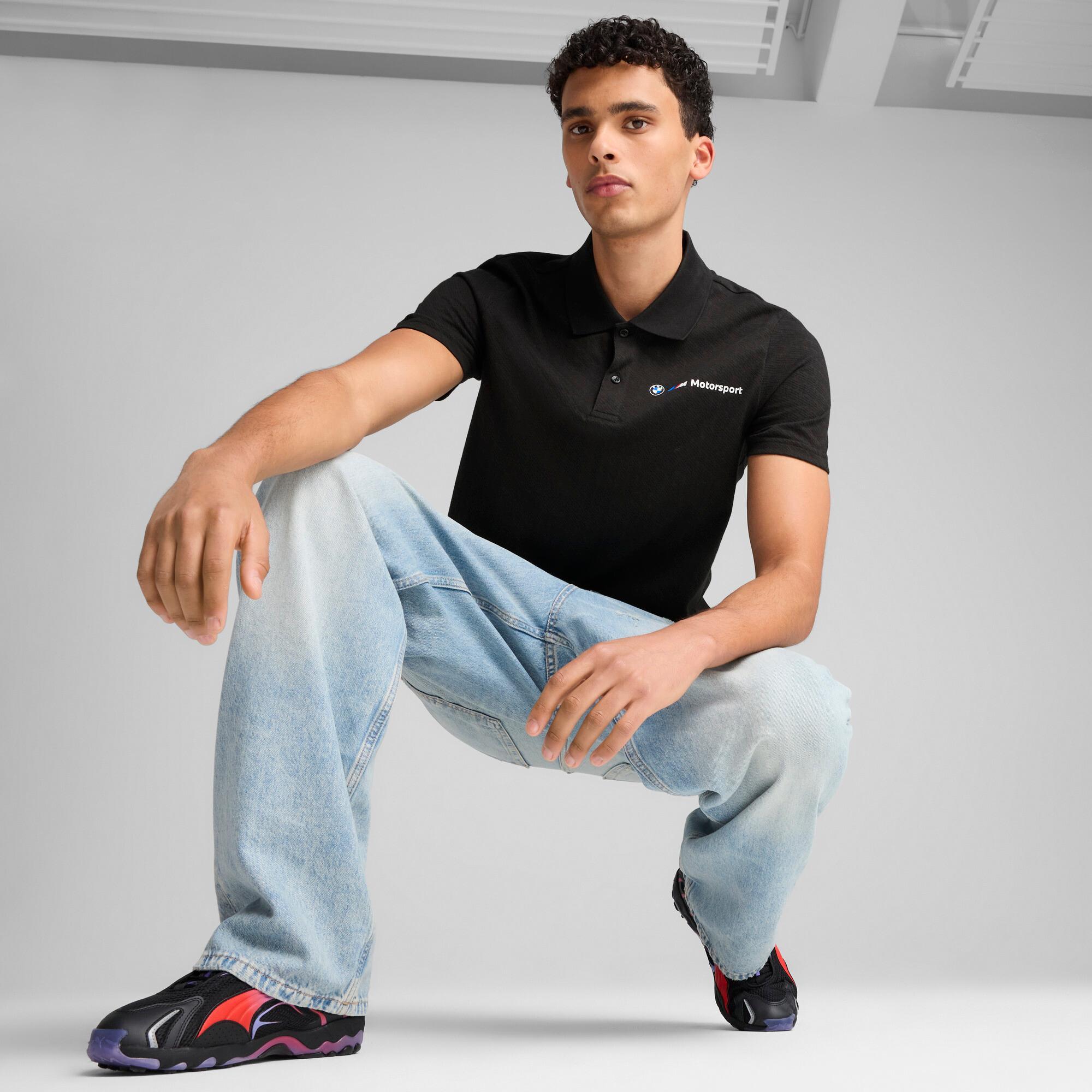 PUMA BMW M Motorsport Men's Jacquard Polo Shirt Product Image