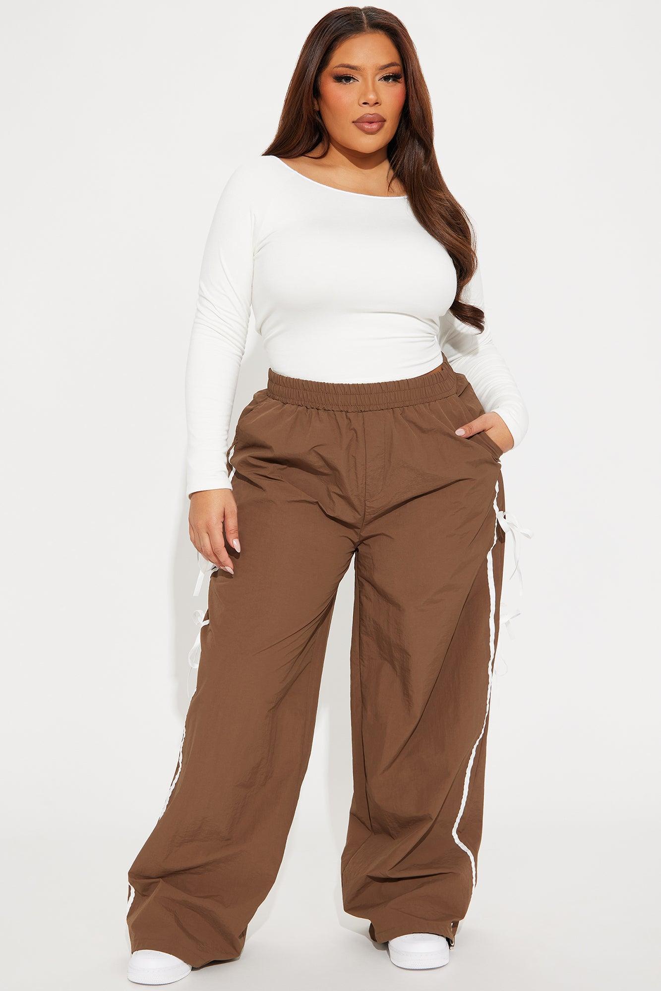Cindy Windbreaker Track Pant - Chocolate Product Image