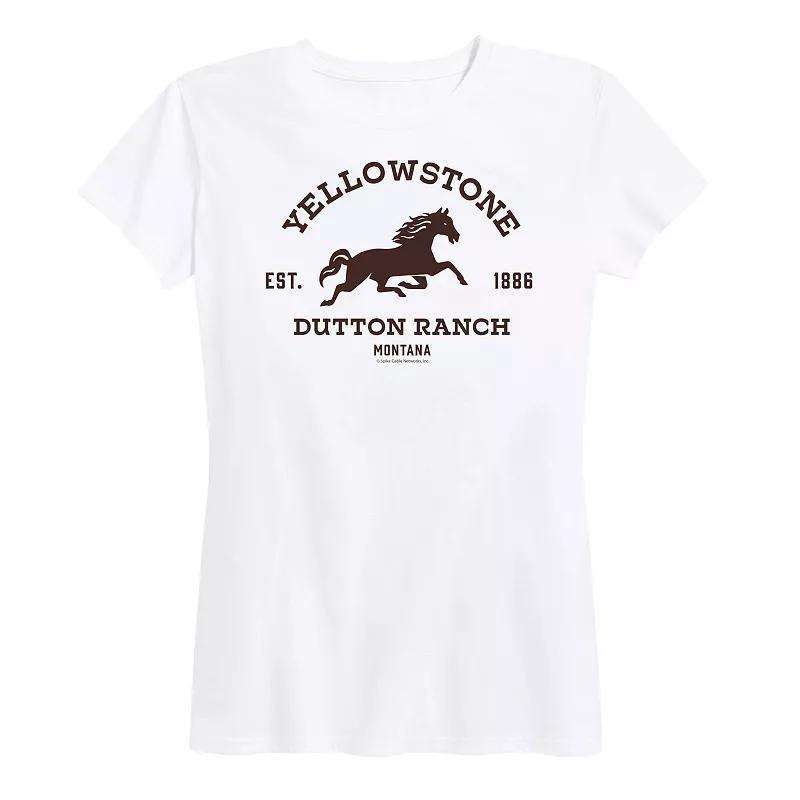 Womens Yellowstone Est. 1886 Horse Logo Graphic Tee Grey Gray Product Image