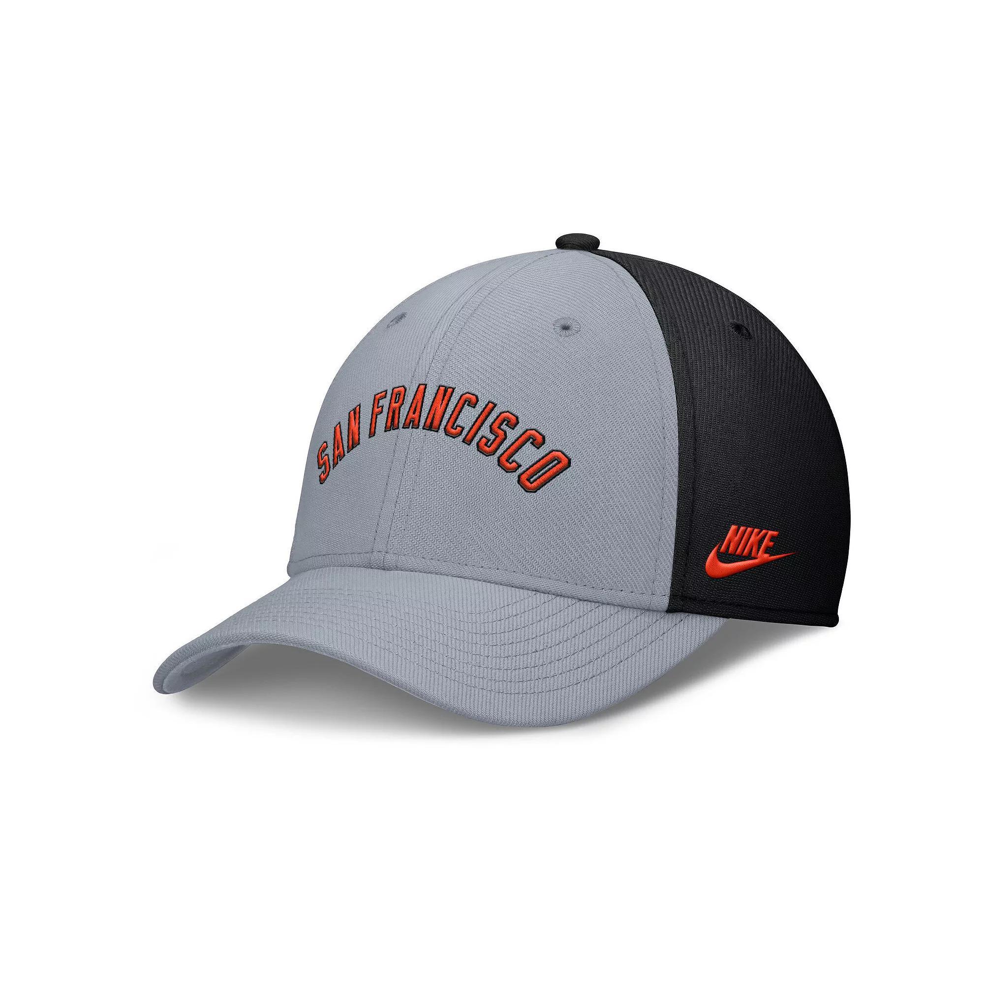 Men's Nike Gray/Black San Francisco Giants Rise Swoosh Performance Flex Hat, Size: Large/XL, Grey Product Image