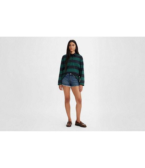 Levi's® 501 High Rise Frayed Hem Denim Shorts Product Image