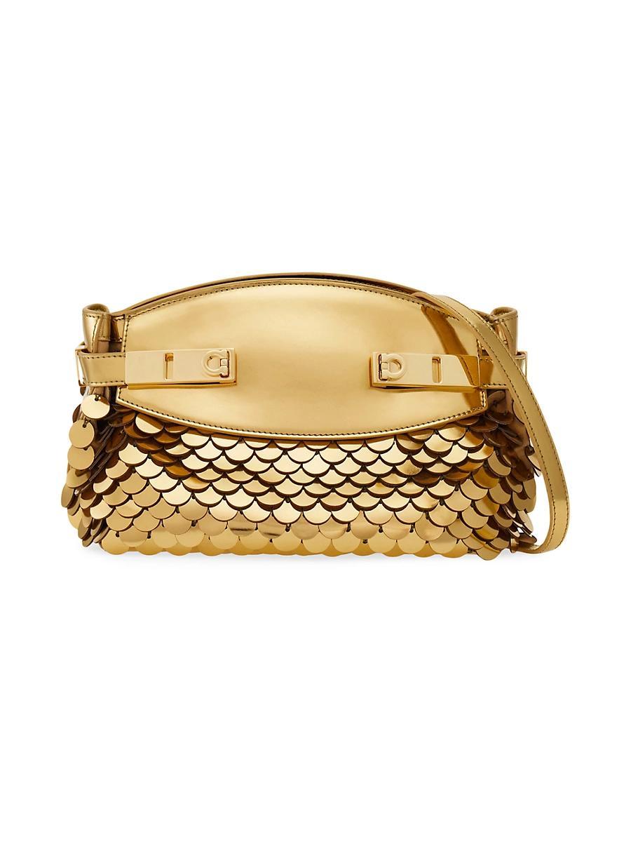 Womens Hug Paillette-Embellished Leather Pouch Product Image