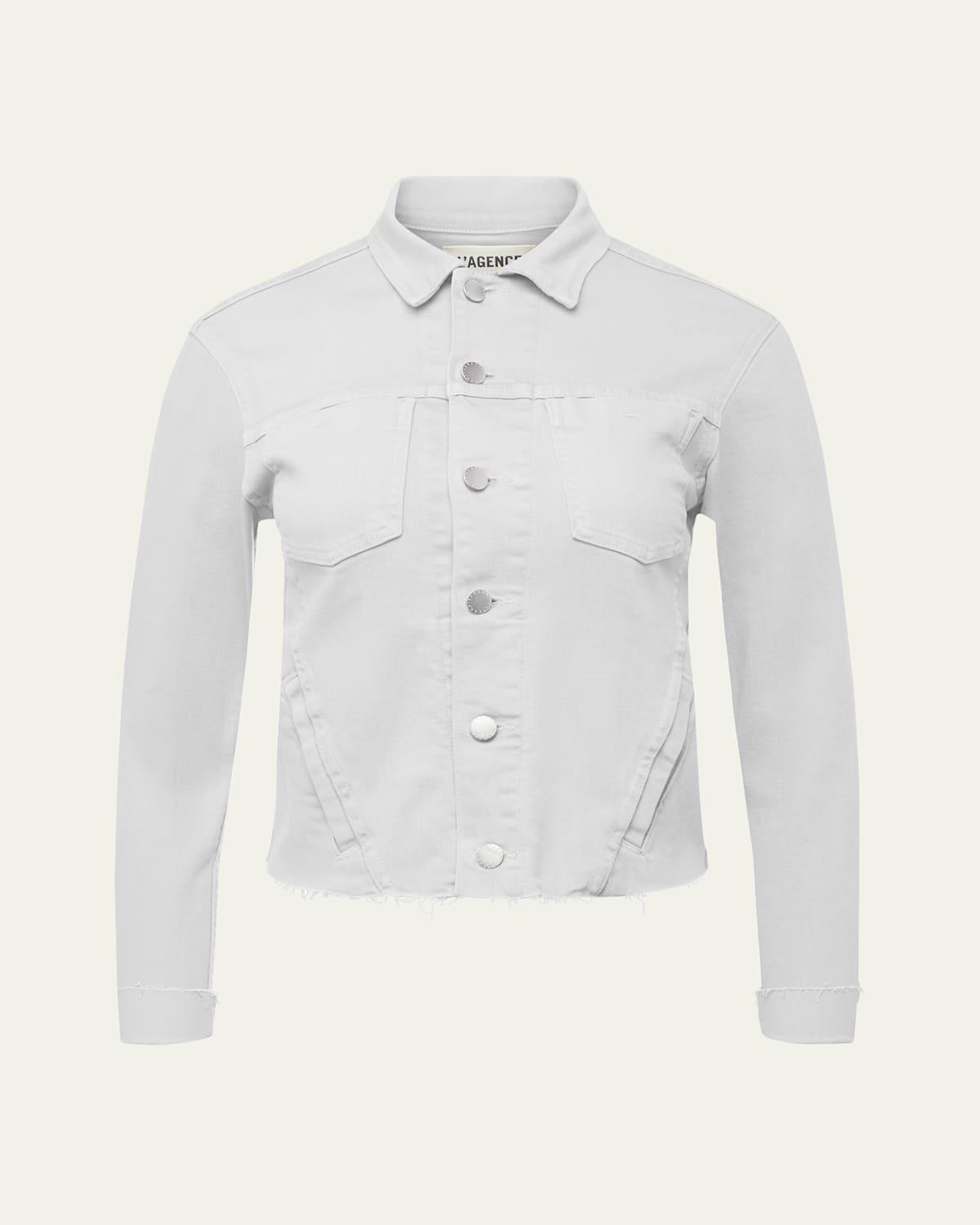 LAgence Janelle Slim-Fit Raw Denim Jacket Product Image