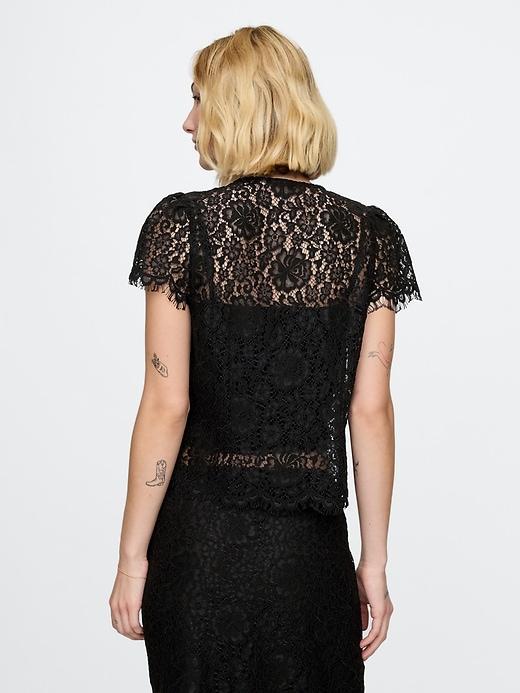 Cap-Sleeve Lace Top Product Image
