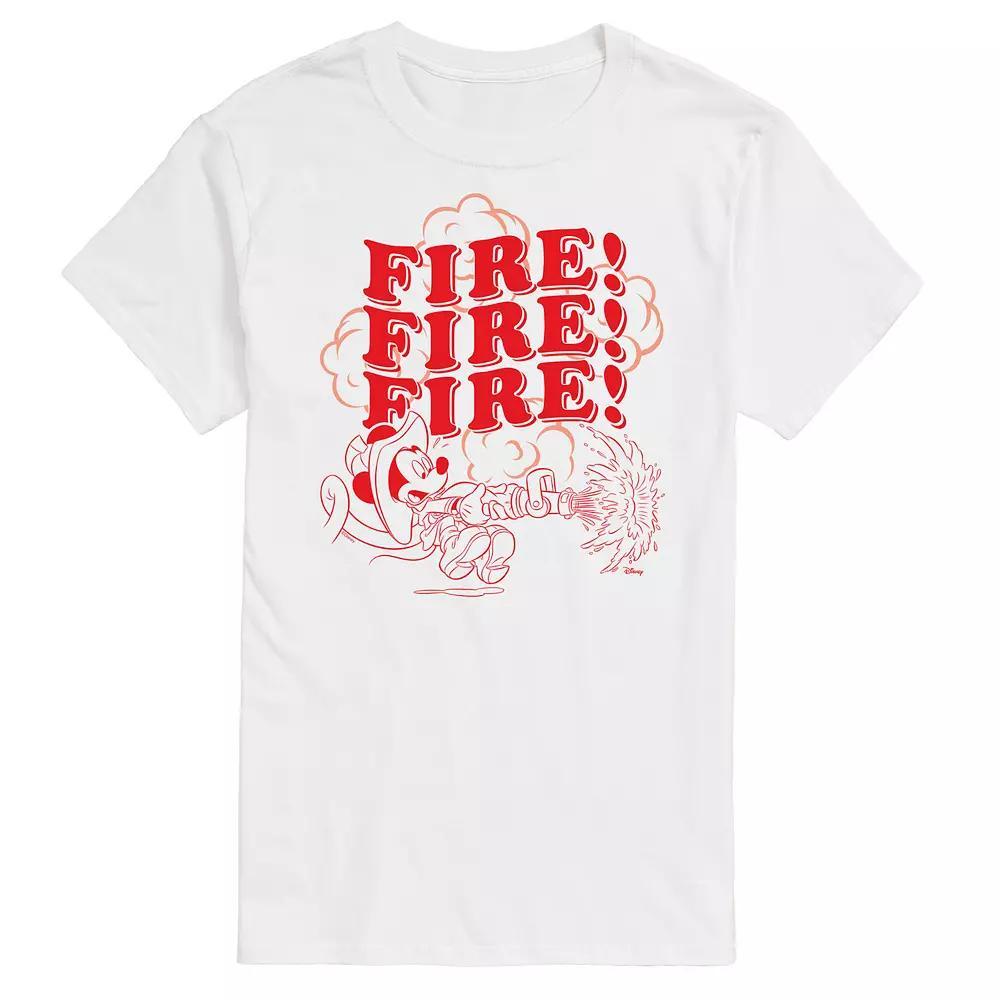 Disneys Mickey Mouse Mens Fire Stacked Mickey Graphic Tee Ivory Product Image