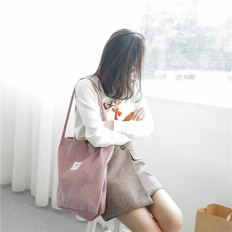 Appliqued Corduroy Tote Bag Product Image
