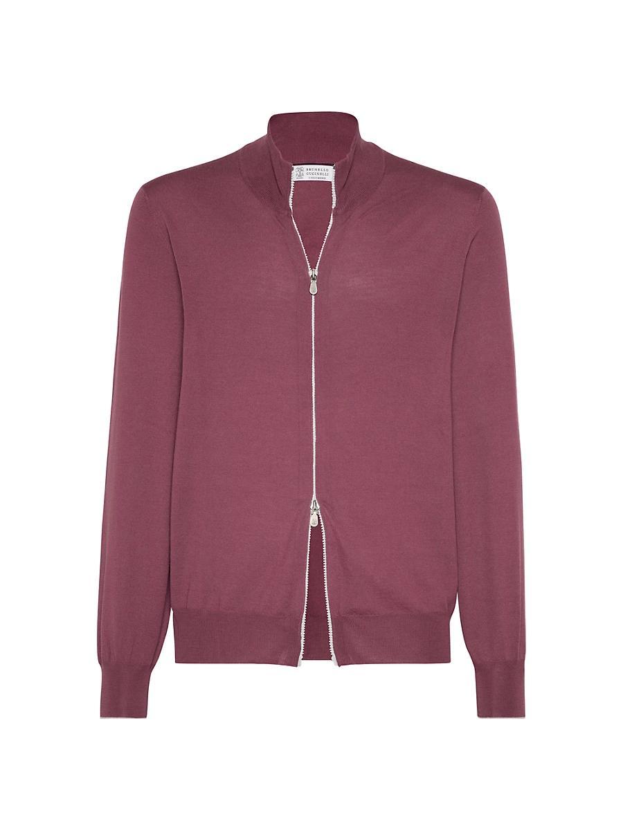 Mens Virgin Wool and Cashmere Lightweight Cardigan Product Image