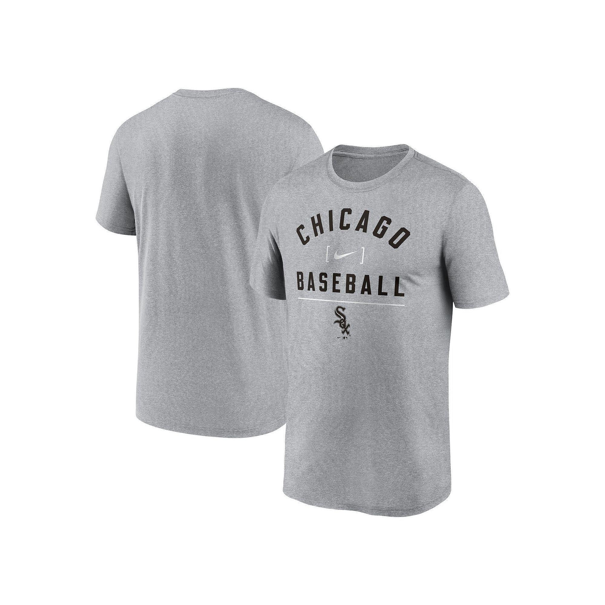 Mens Nike Heather Charcoal Chicago White Sox Arch Baseball Stack Performance T-Shirt Product Image