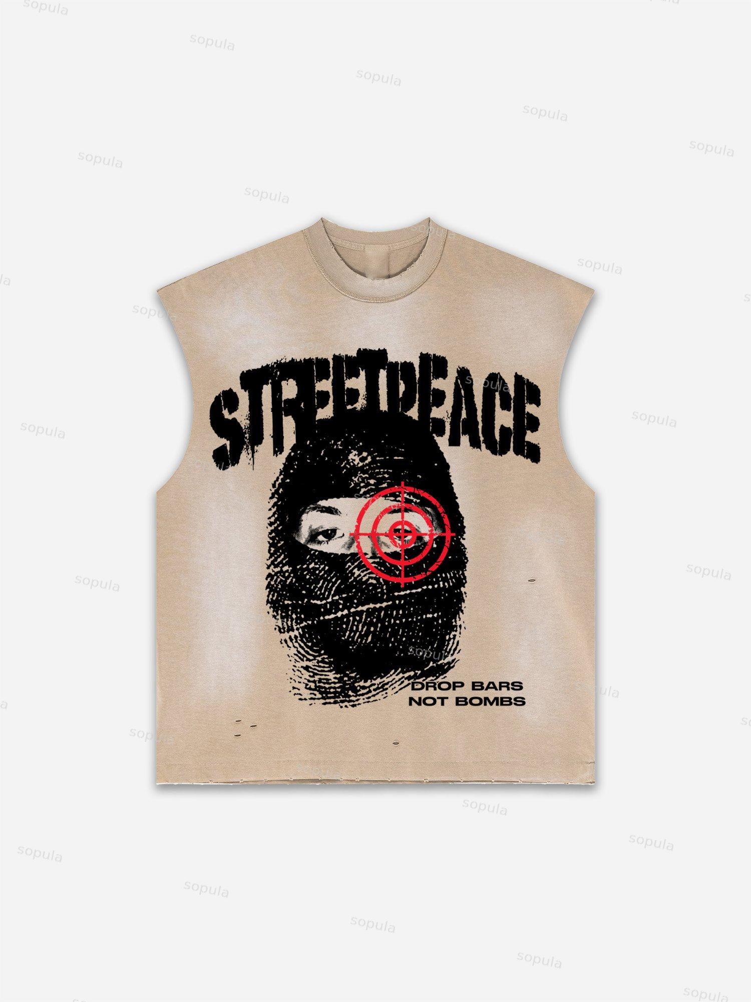 Boxer Street Graphic Print Distressed Tank Top Product Image