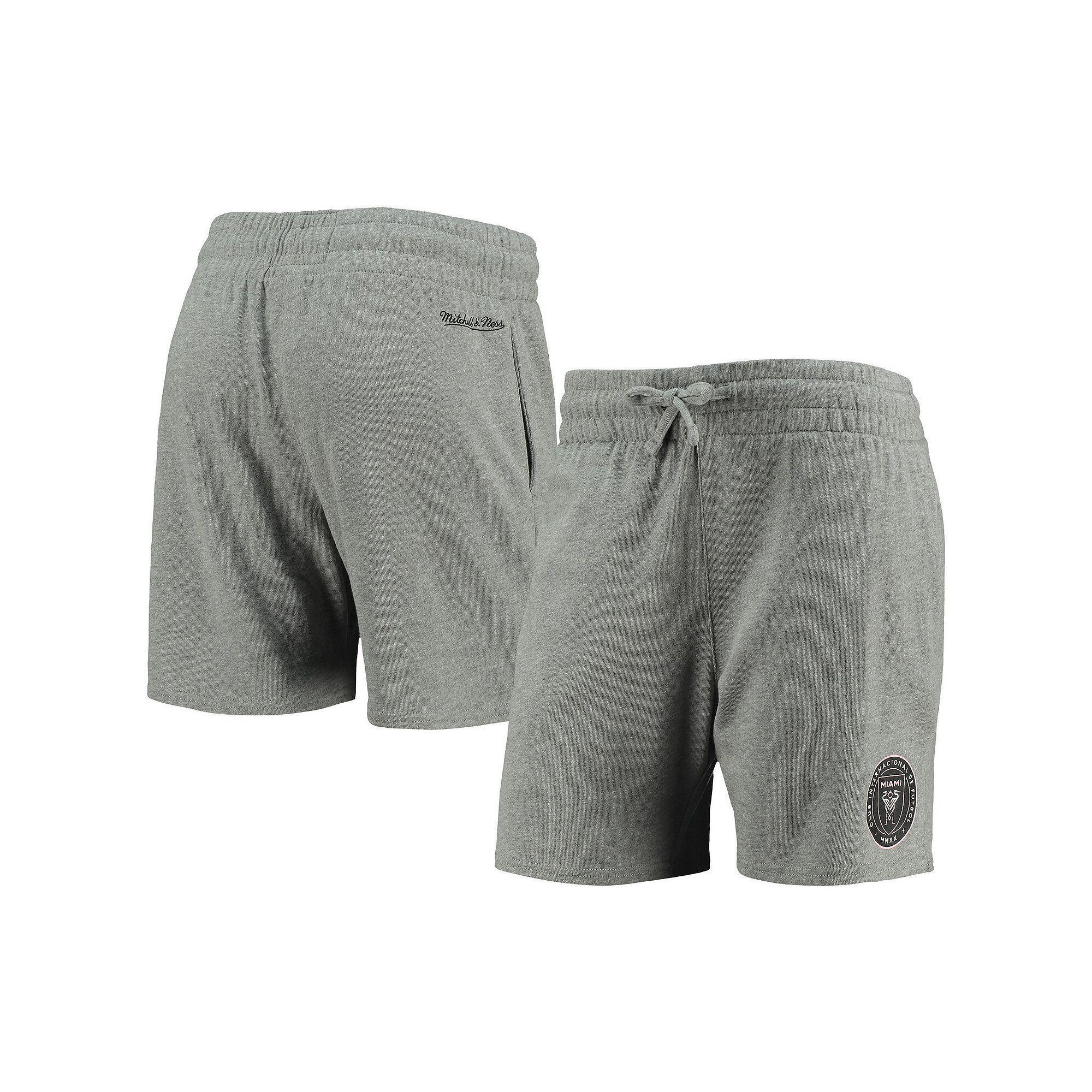 Women's Mitchell & Ness Heathered Gray Inter Miami CF Logo Shorts, Size: Small, Mls Grey Product Image