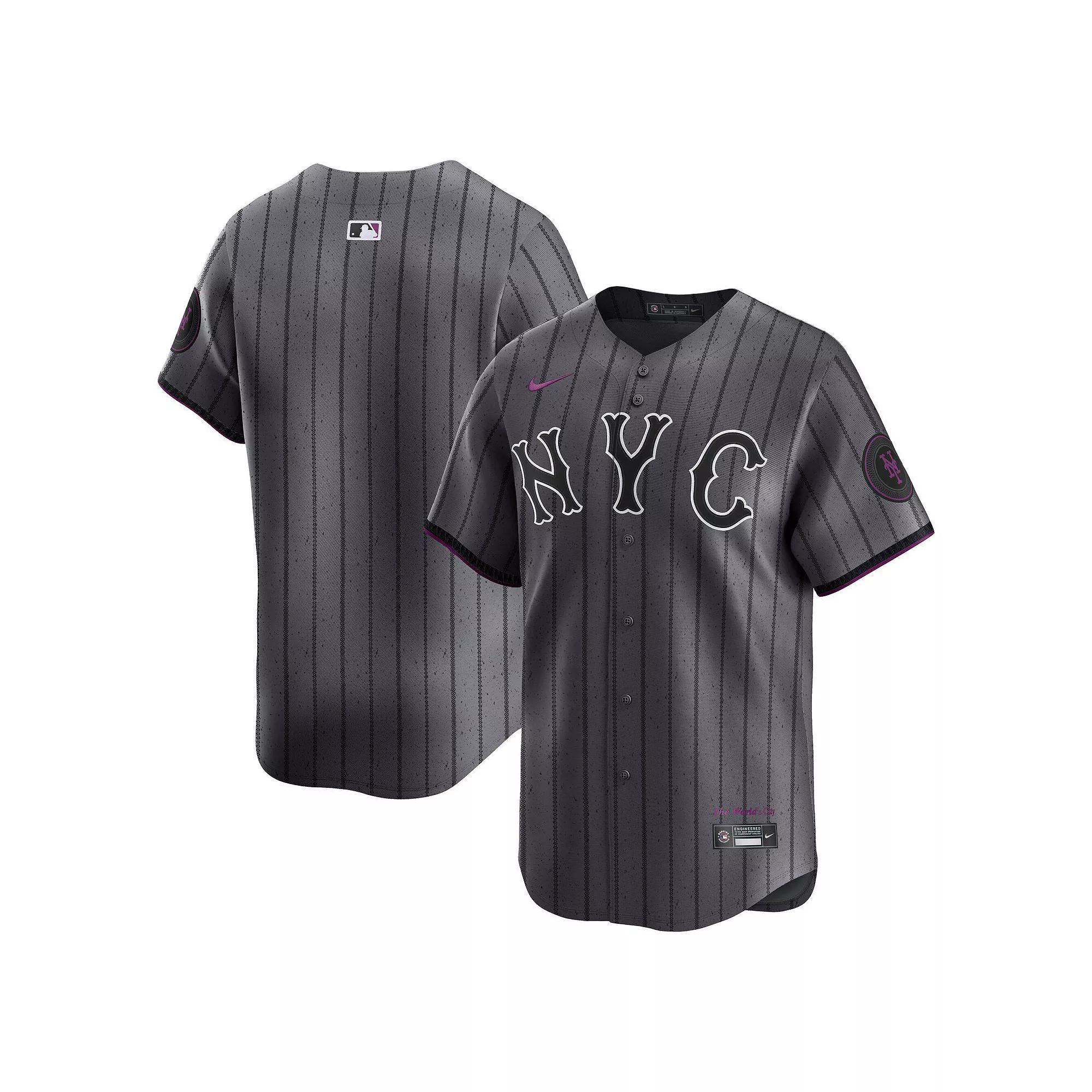 Men's Nike Gray New York Mets City Connect Limited Jersey, Size: Large, Grey Product Image