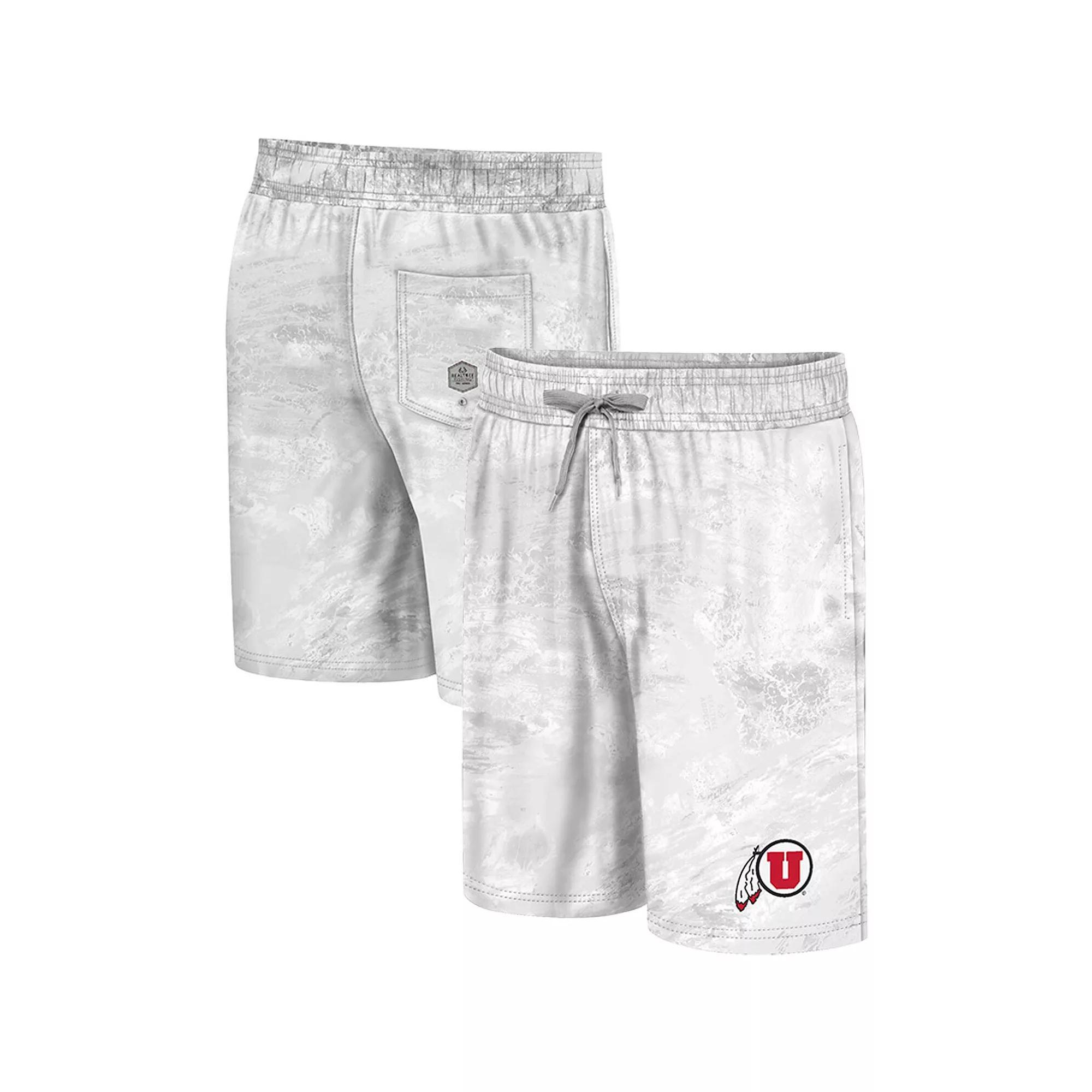Men's Colosseum White Utah Utes Realtree Aspect Ohana Swim Shorts, Size: Large, Ute White Product Image