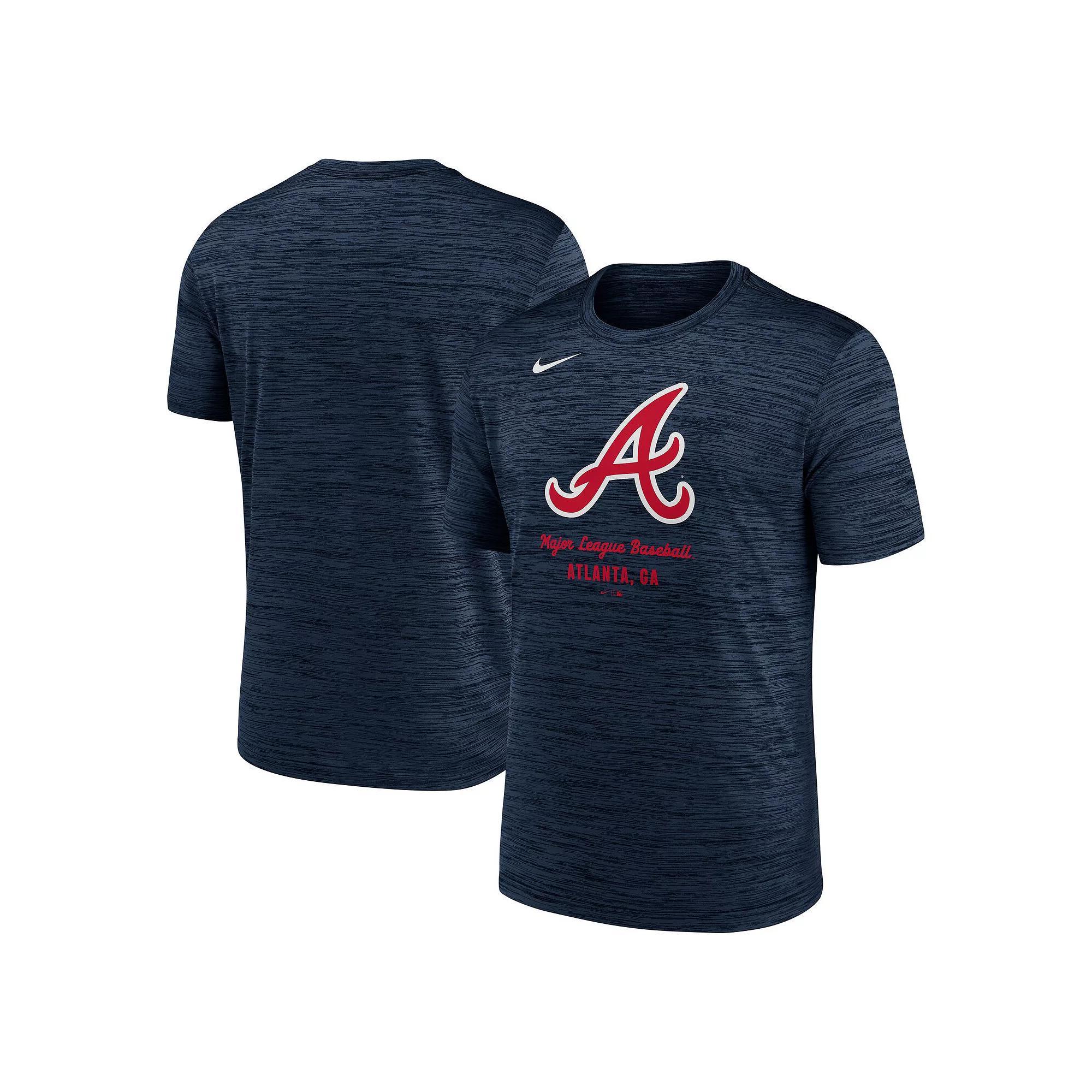 Men's Nike Navy Atlanta Braves Velocity Performance T-Shirt, Size: 2XL, Blue Product Image