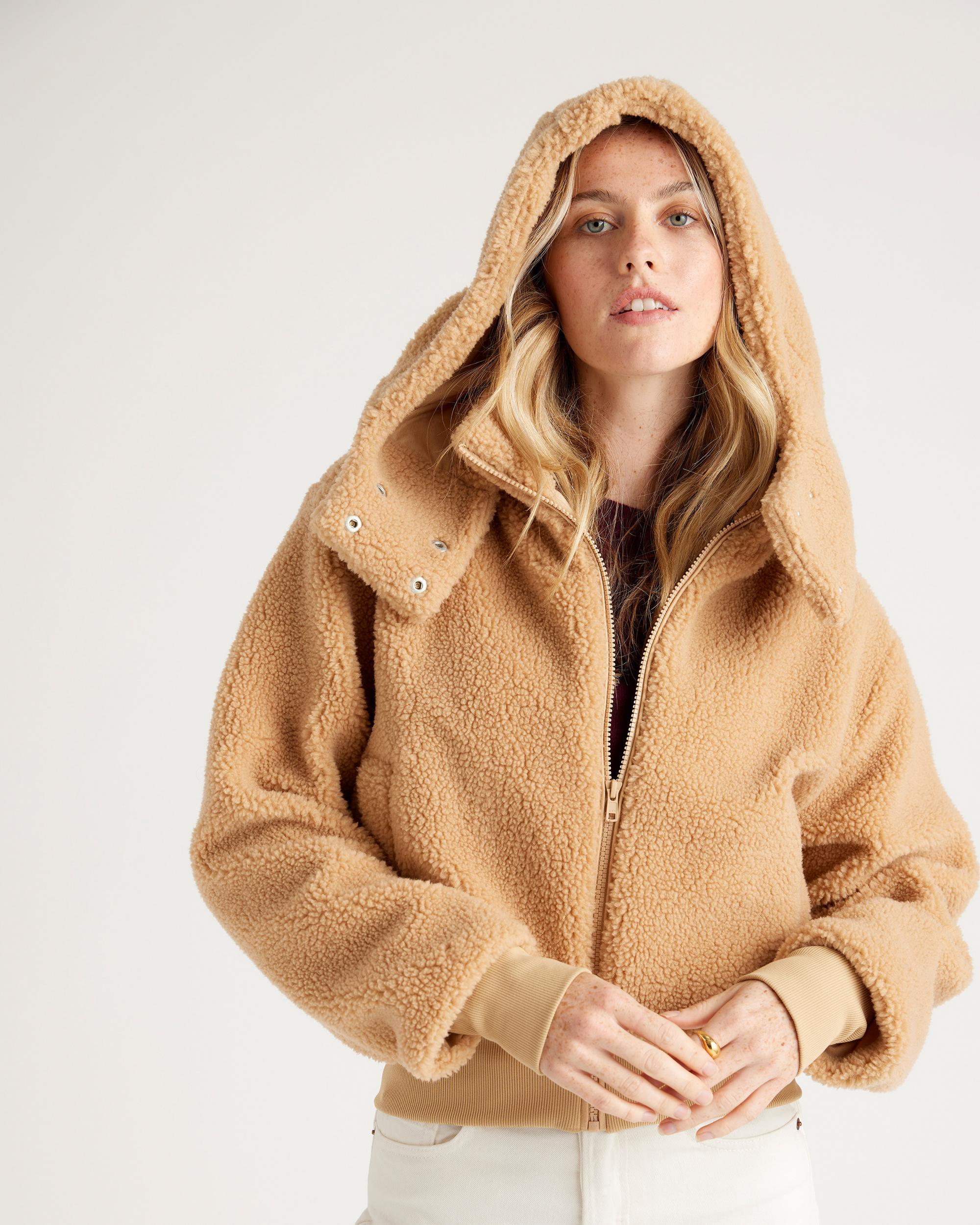 Quince | Women's Hooded Sherpa Jacket Size XL, 100% Polyester Product Image