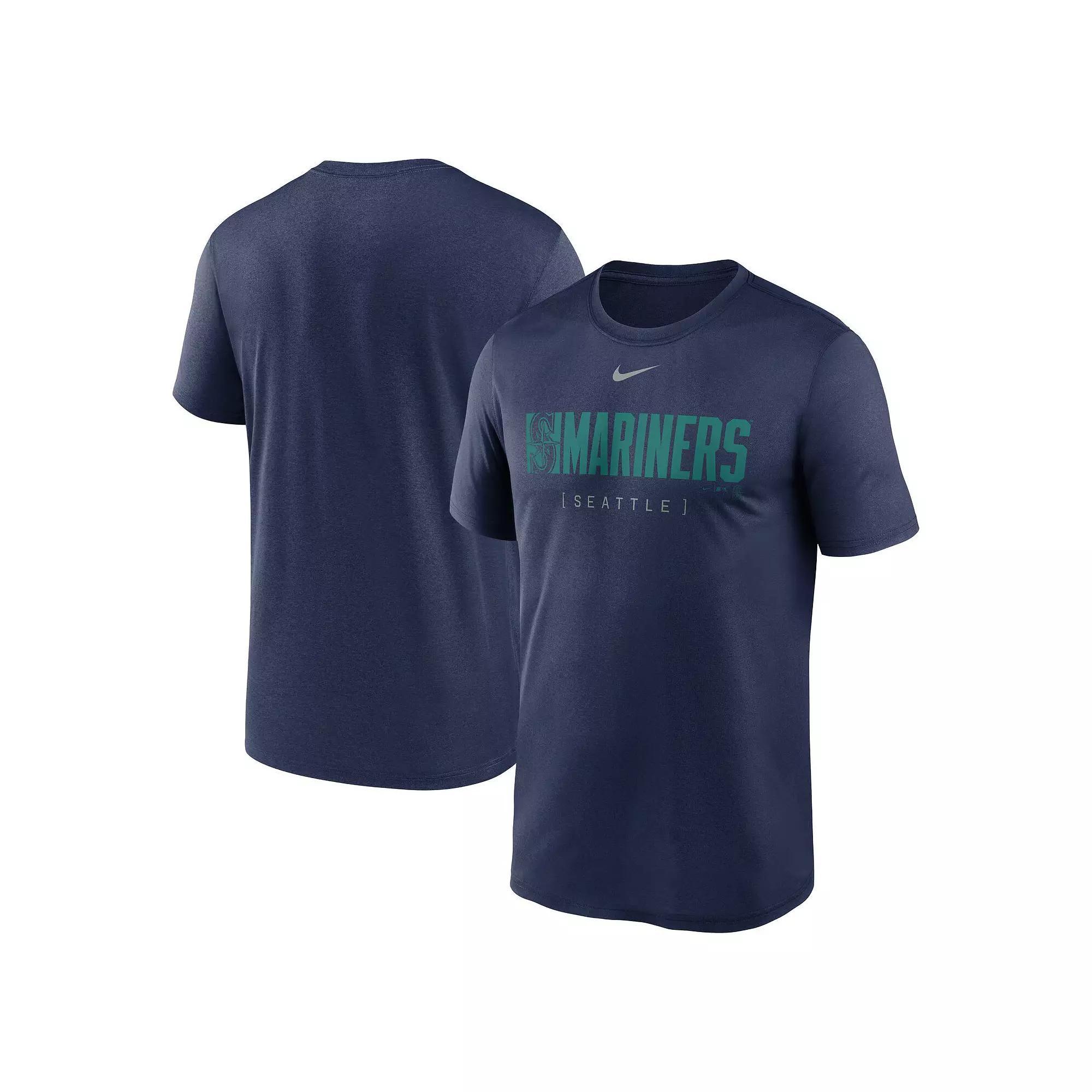Men's Nike Navy Seattle Seahawks Horizontal Lockup Legend Performance T-Shirt, Size: 3XL, Blue Product Image