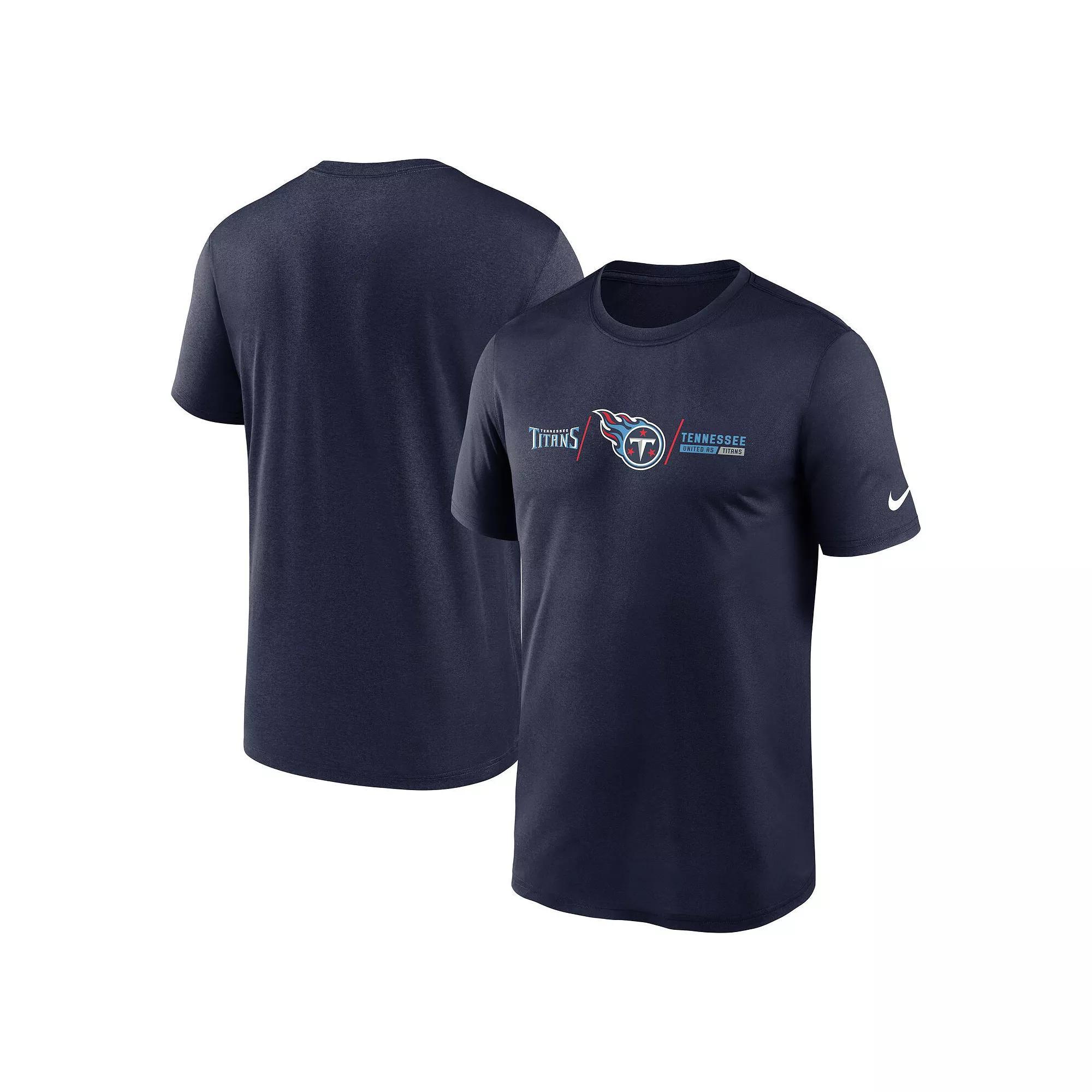 Mens Nike Denver Broncos Horizontal Lockup Legend Performance T-Shirt Blue Product Image