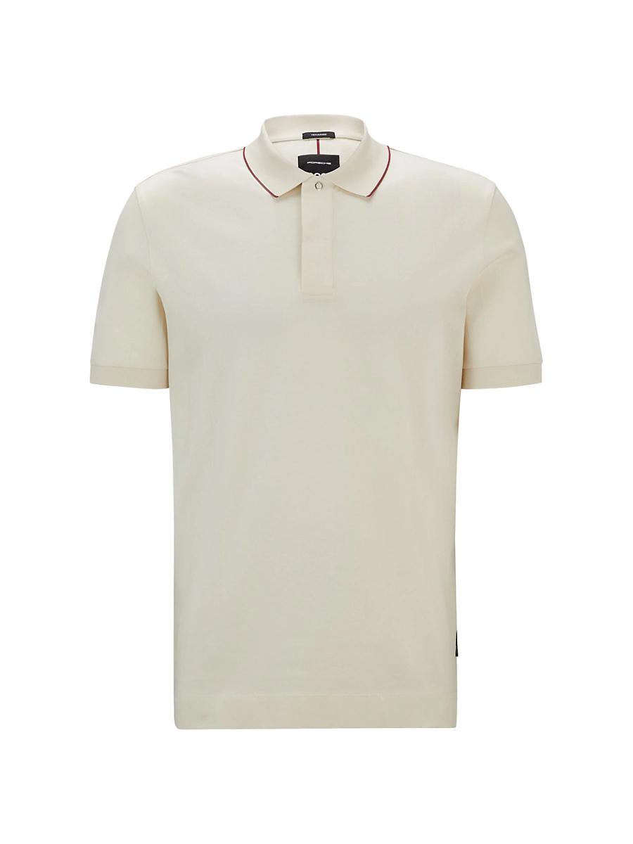 Mens Porsche x BOSS Striped Cotton-Jacquard Polo Shirt Product Image