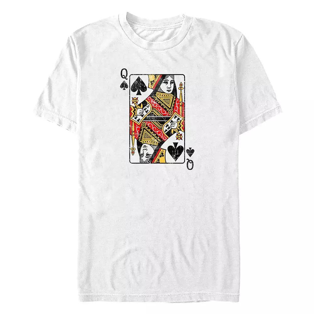 Big & Tall Queen Of Spades Card Graphic Tee, Men's, Size: 4XL, White Product Image