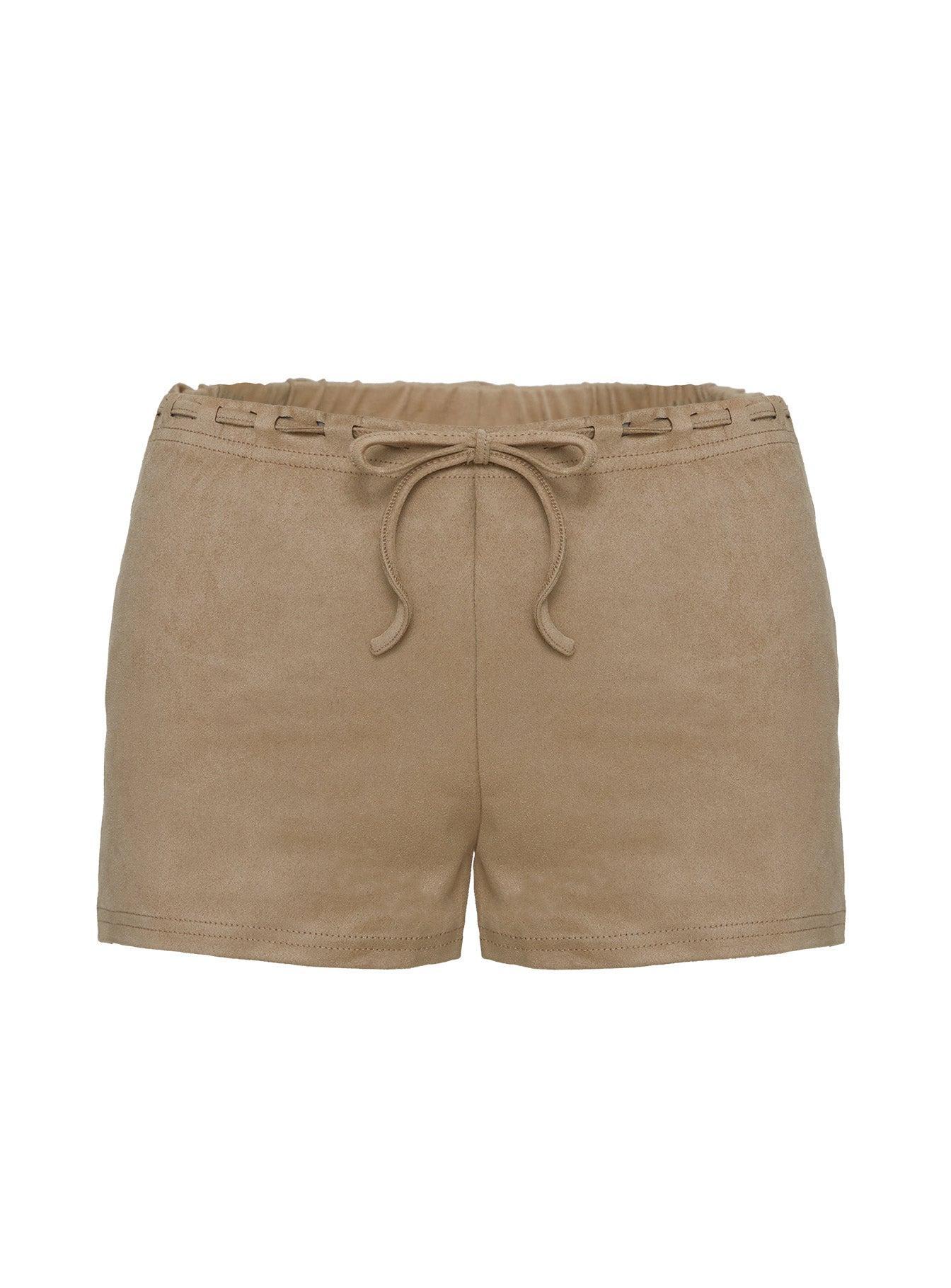 Eternal Youth Faux Suede Short Taupe Product Image
