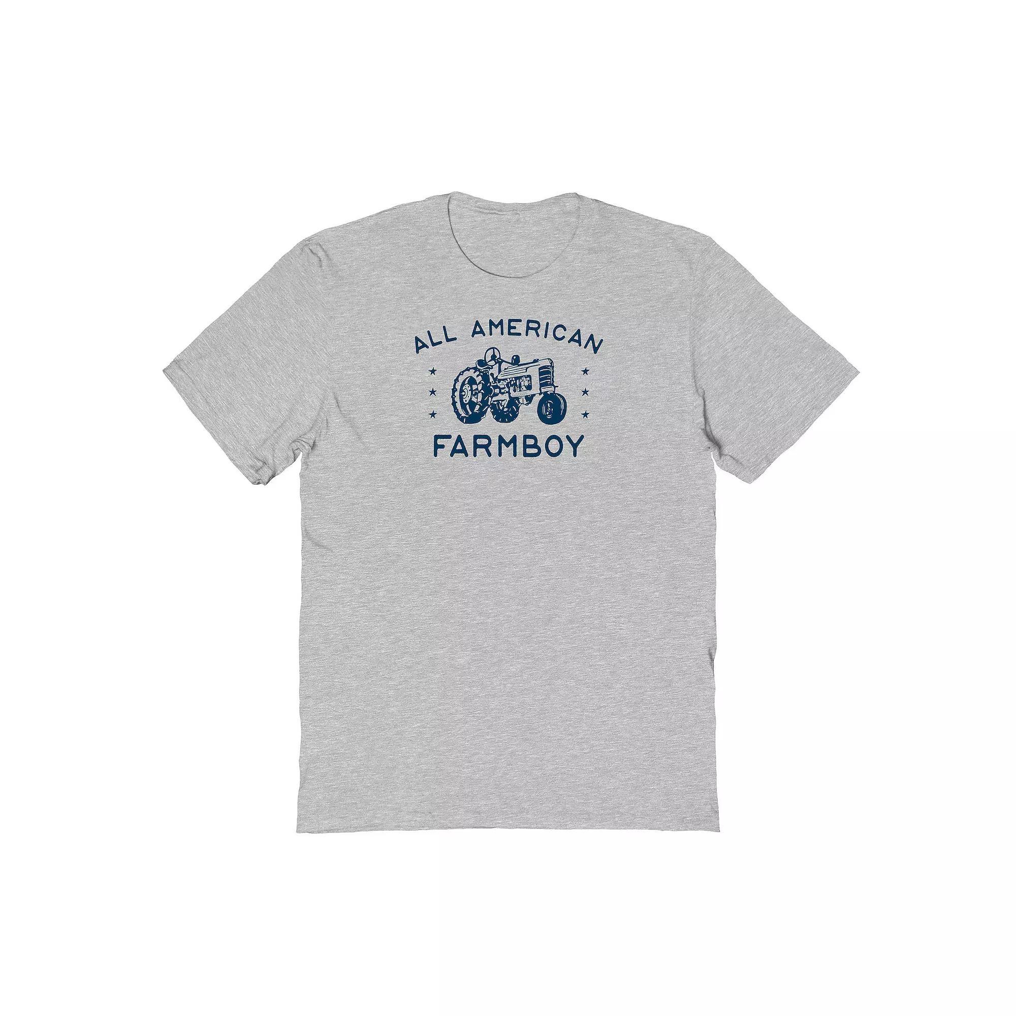 Men's COLAB89 by Threadless All American Farmboy Graphic Tee, Size: XXL, Sport Gray Product Image