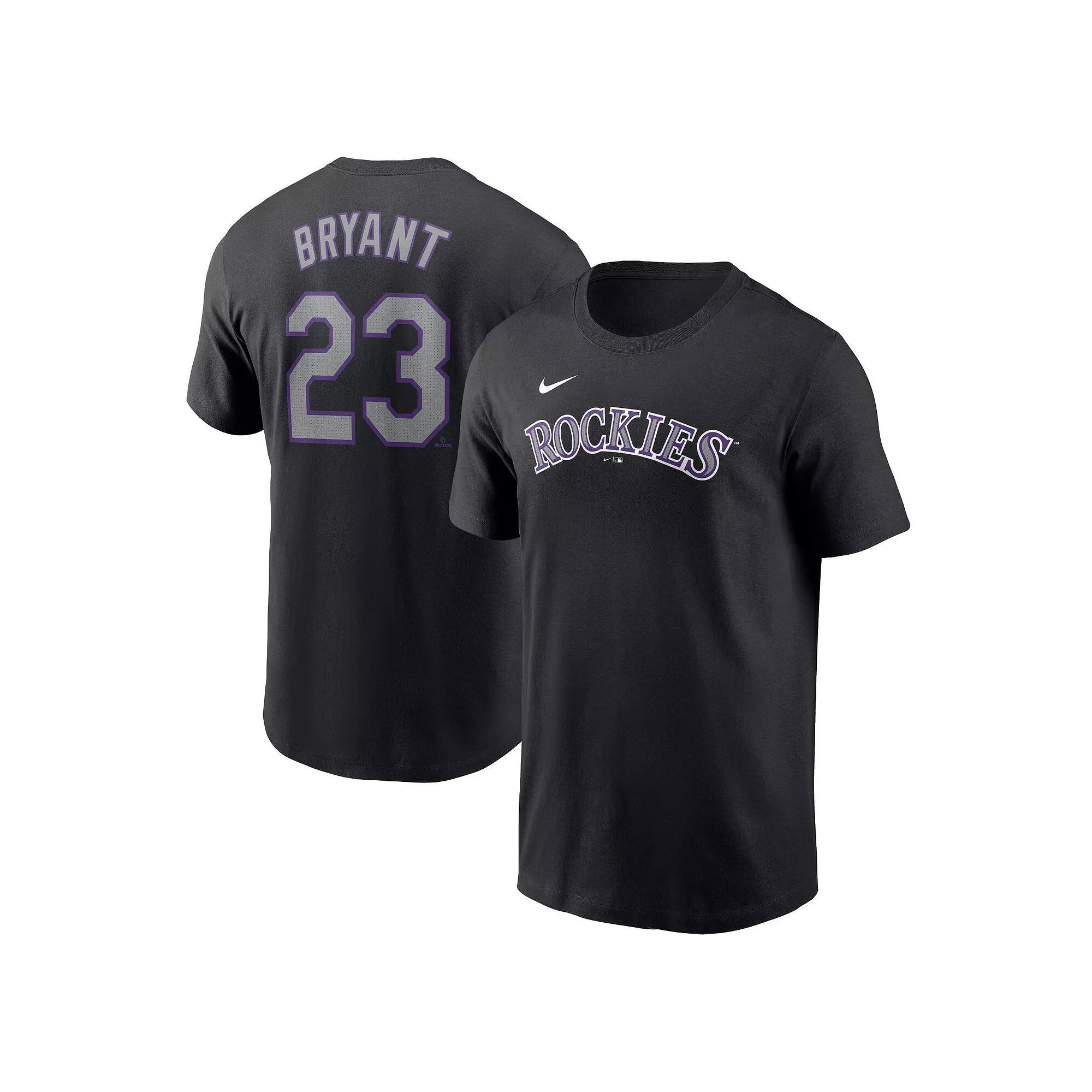 Men's Nike Kris Bryant Black Colorado Rockies Fuse Name & Number T-Shirt, Size: Large Product Image
