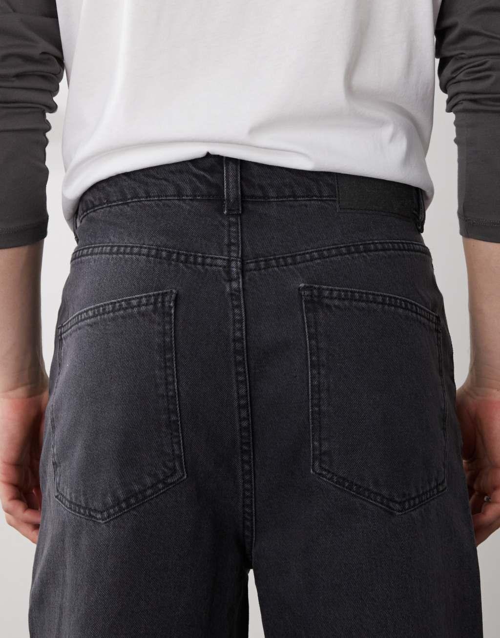 Reclaimed Vintage baggy dad jeans in washed black Product Image