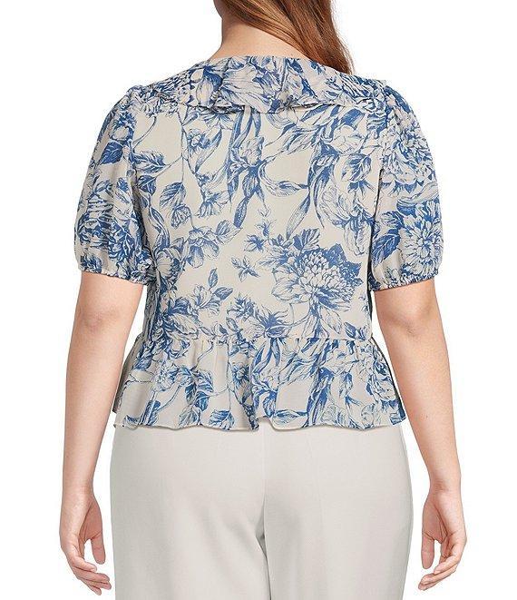 Lucy Paris Plus Size Bea Short-Sleeve Printed Ruffled Top Product Image
