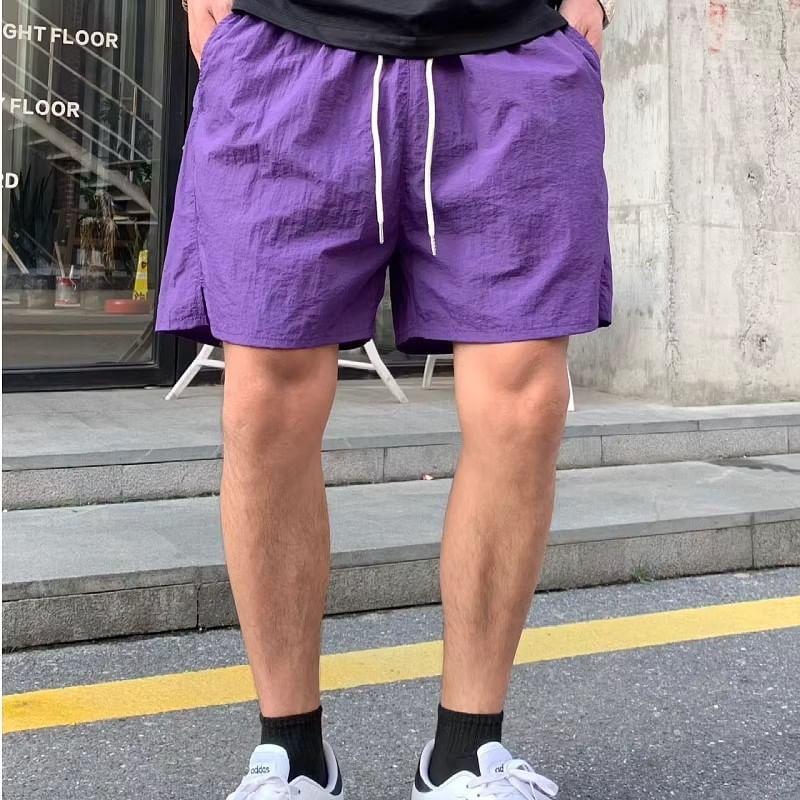 Drawstring Waist Plain Track Shorts Product Image