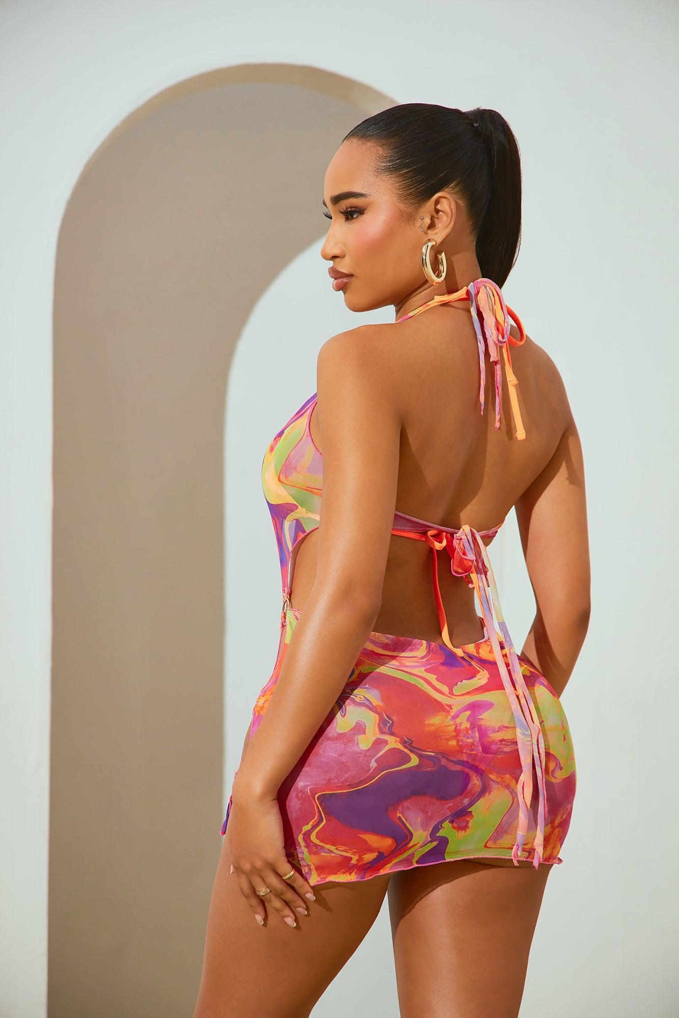 Madeleine O-Rings Cover Up Dress - Red/combo Product Image
