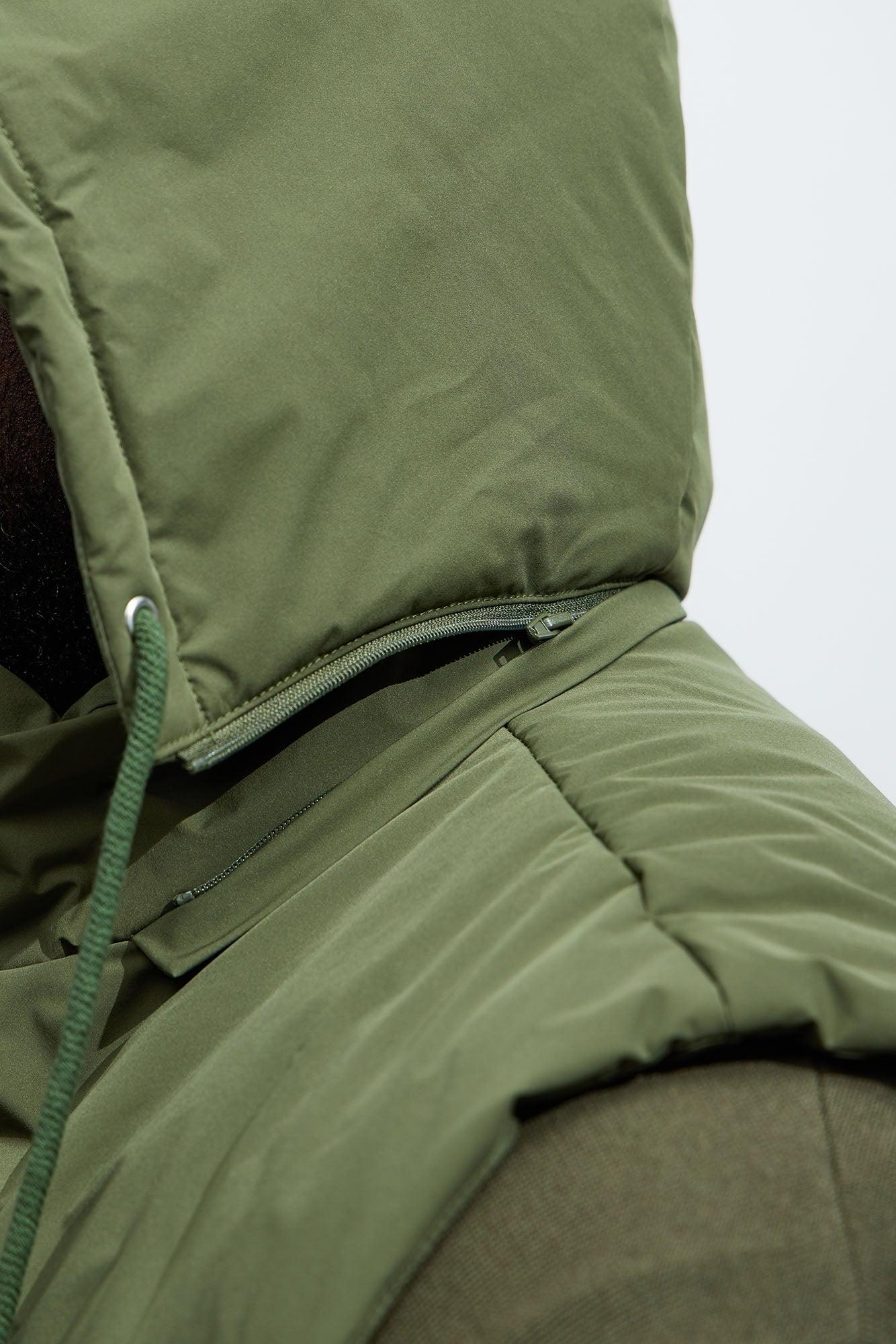 Bismarck Padded Vest With Hood - Olive Product Image