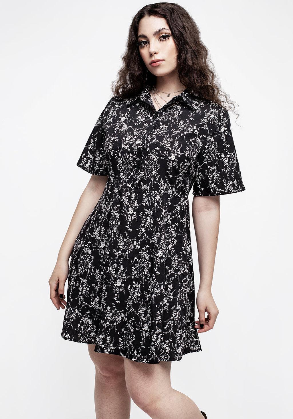 Naomi Floral Mini Shirt Dress Product Image
