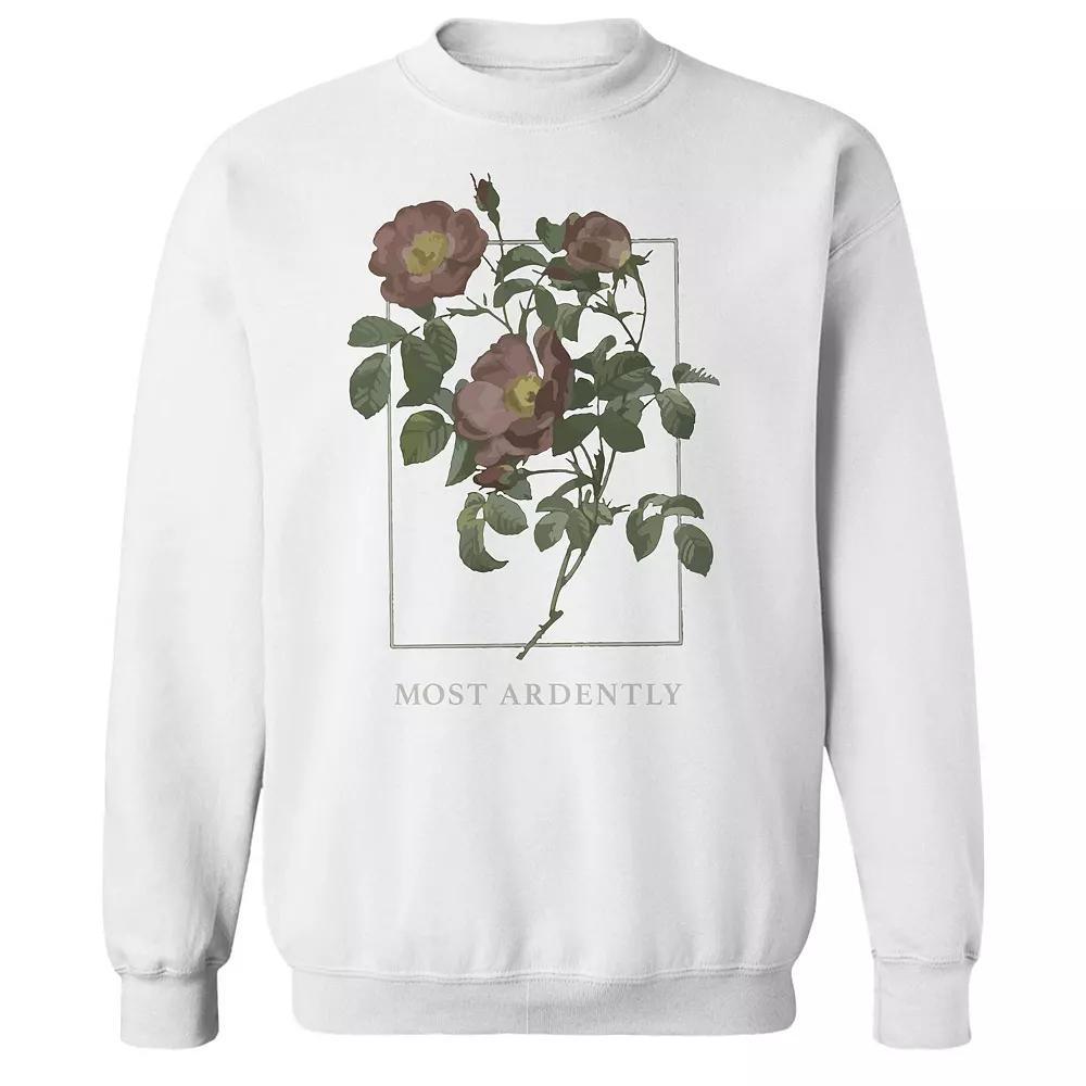 Junior's Most Ardently Graphic Fleece Sweatshirt, Women's, Size: XL, White Product Image