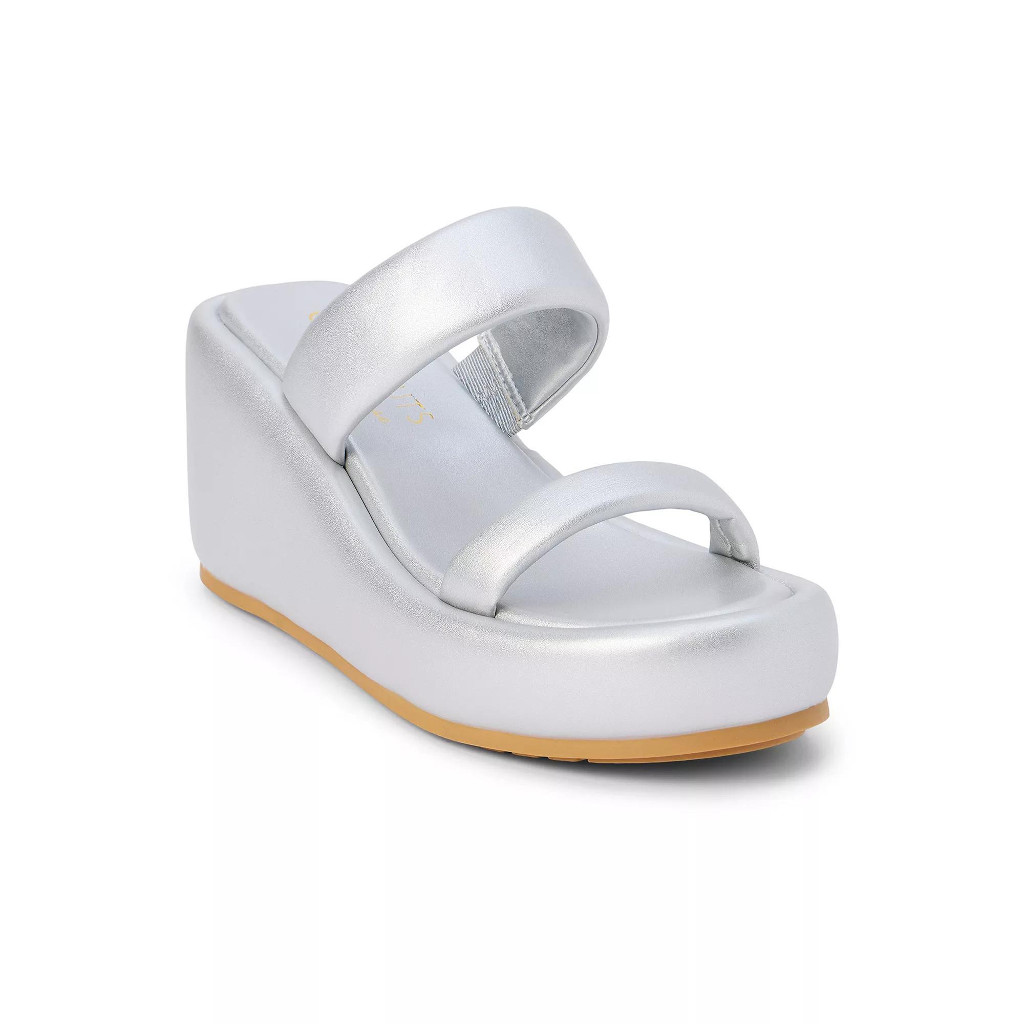 Coconuts by Matisse Unique Women's Wedge Sandals, Size: 10, Silver Product Image
